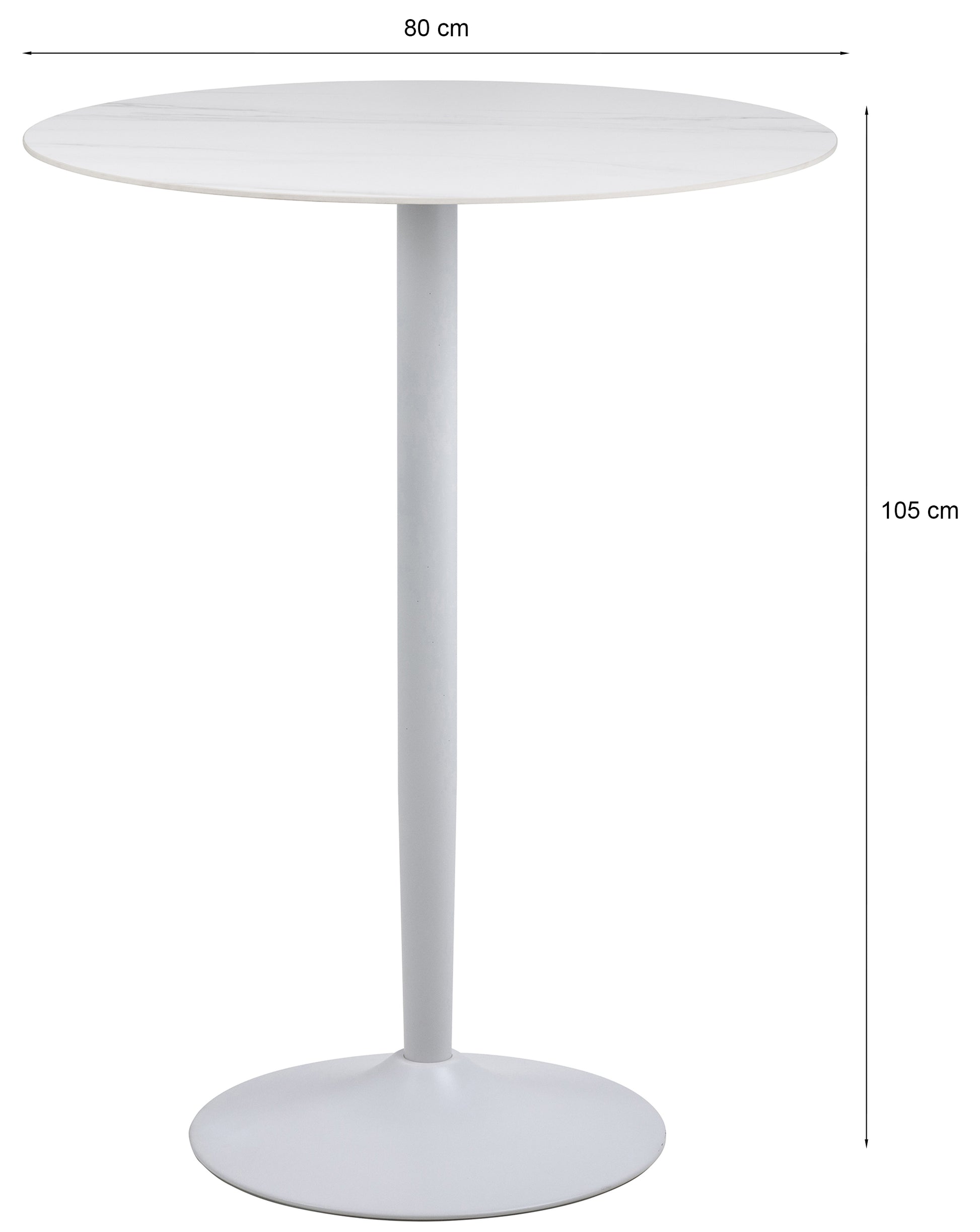 Bāra galds Roši 80/80/105 cm melns - N1 Home