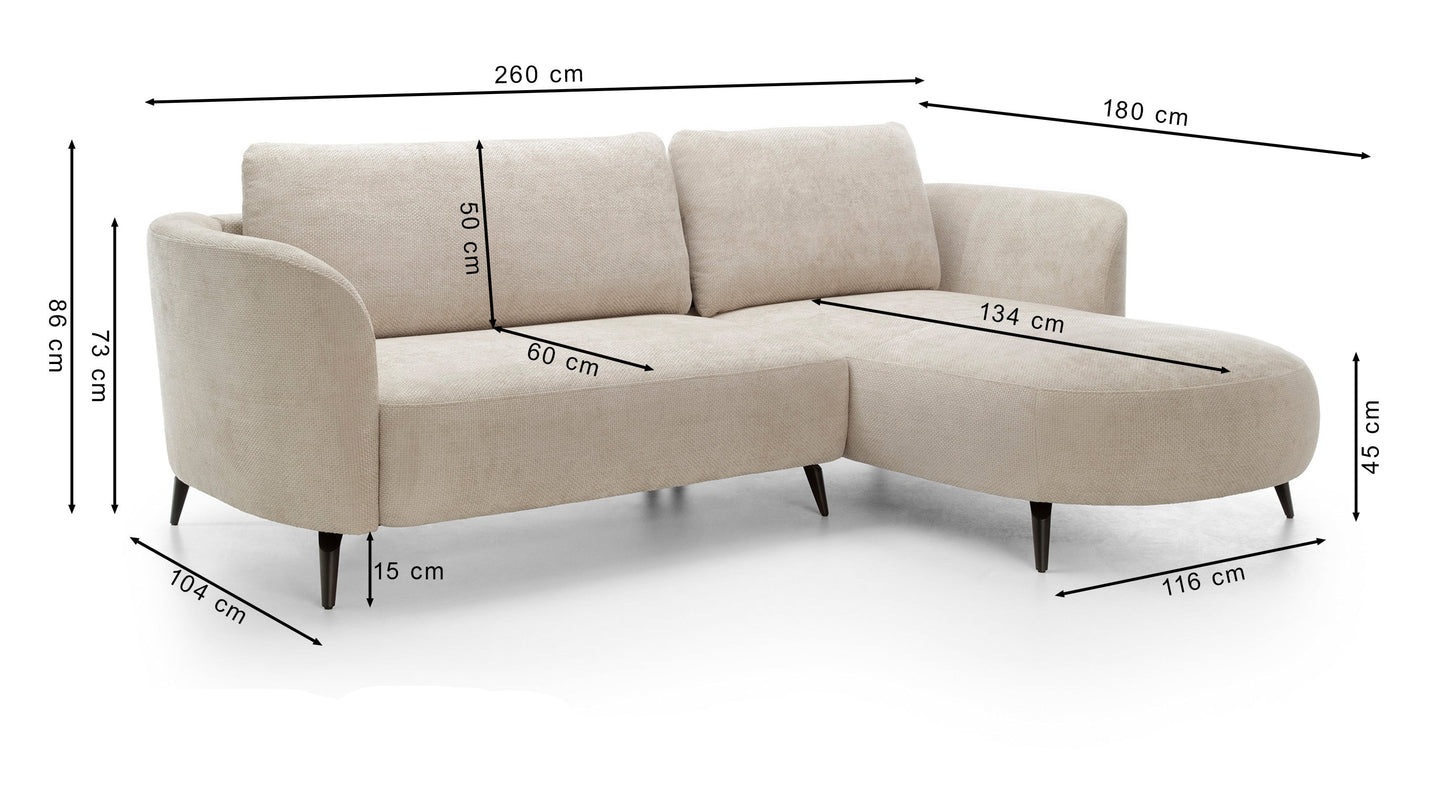 Dīvāns Ami 260/180/73 cm Flow 02 - N1 Home