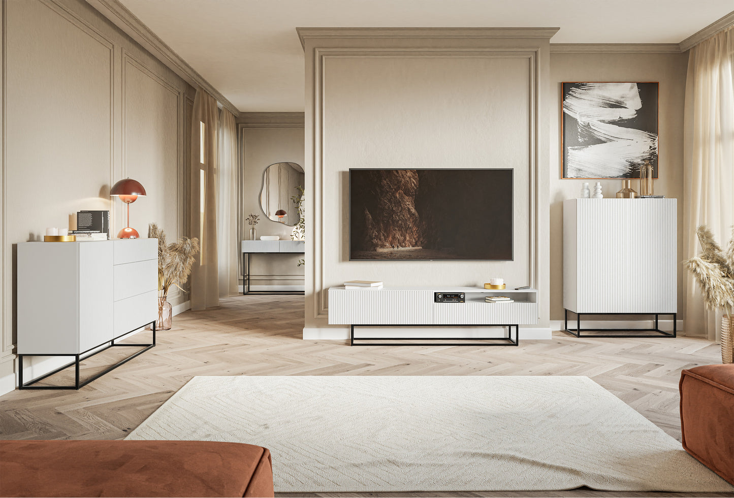 Naktsskapis Velda 50/44/35 cm balts/melns