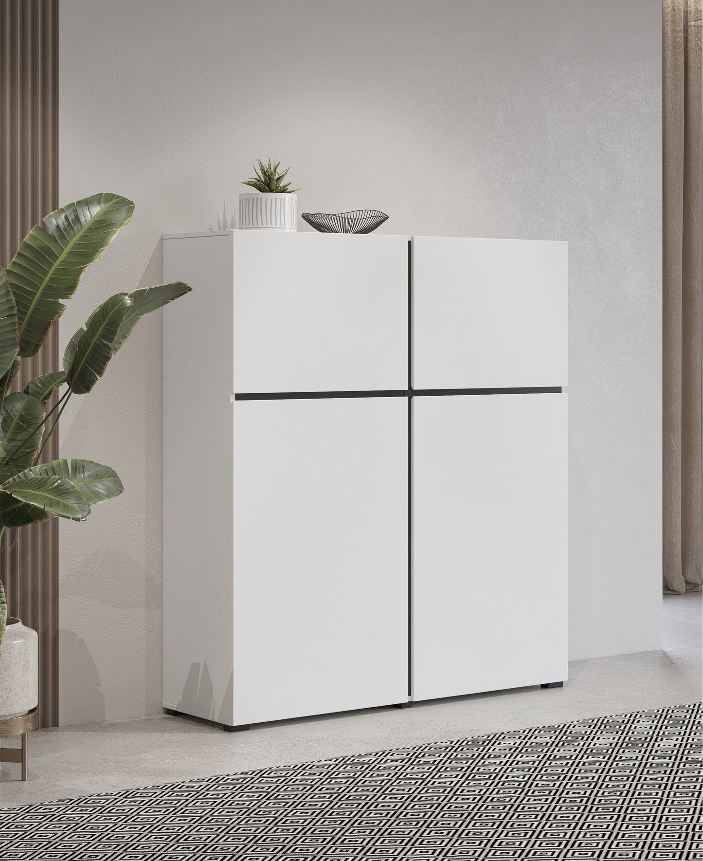 Kumode Kruzat 119/139/40 cm balts - N1 Home