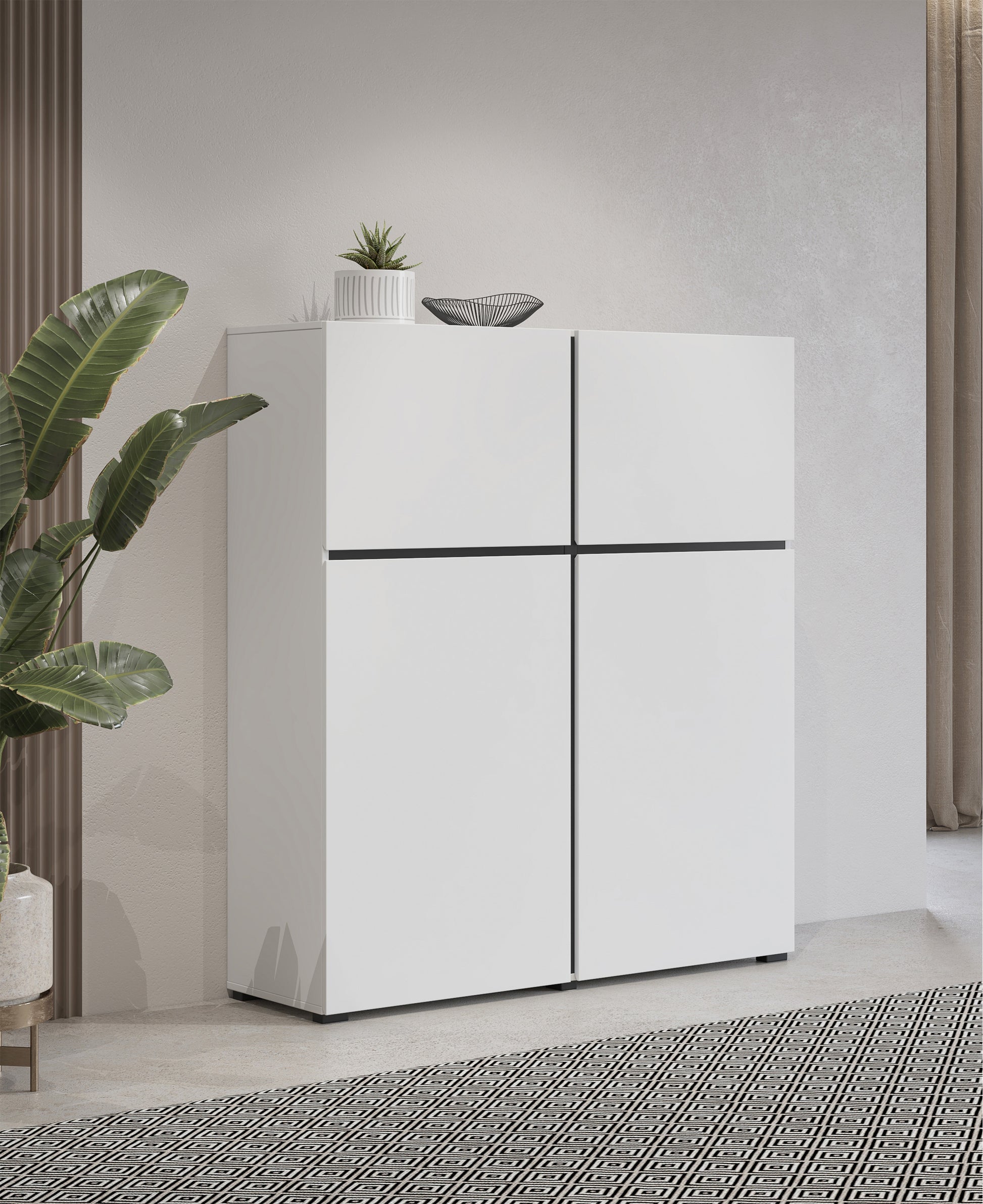 Kumode Kruzat 119/139/40 cm balts - N1 Home