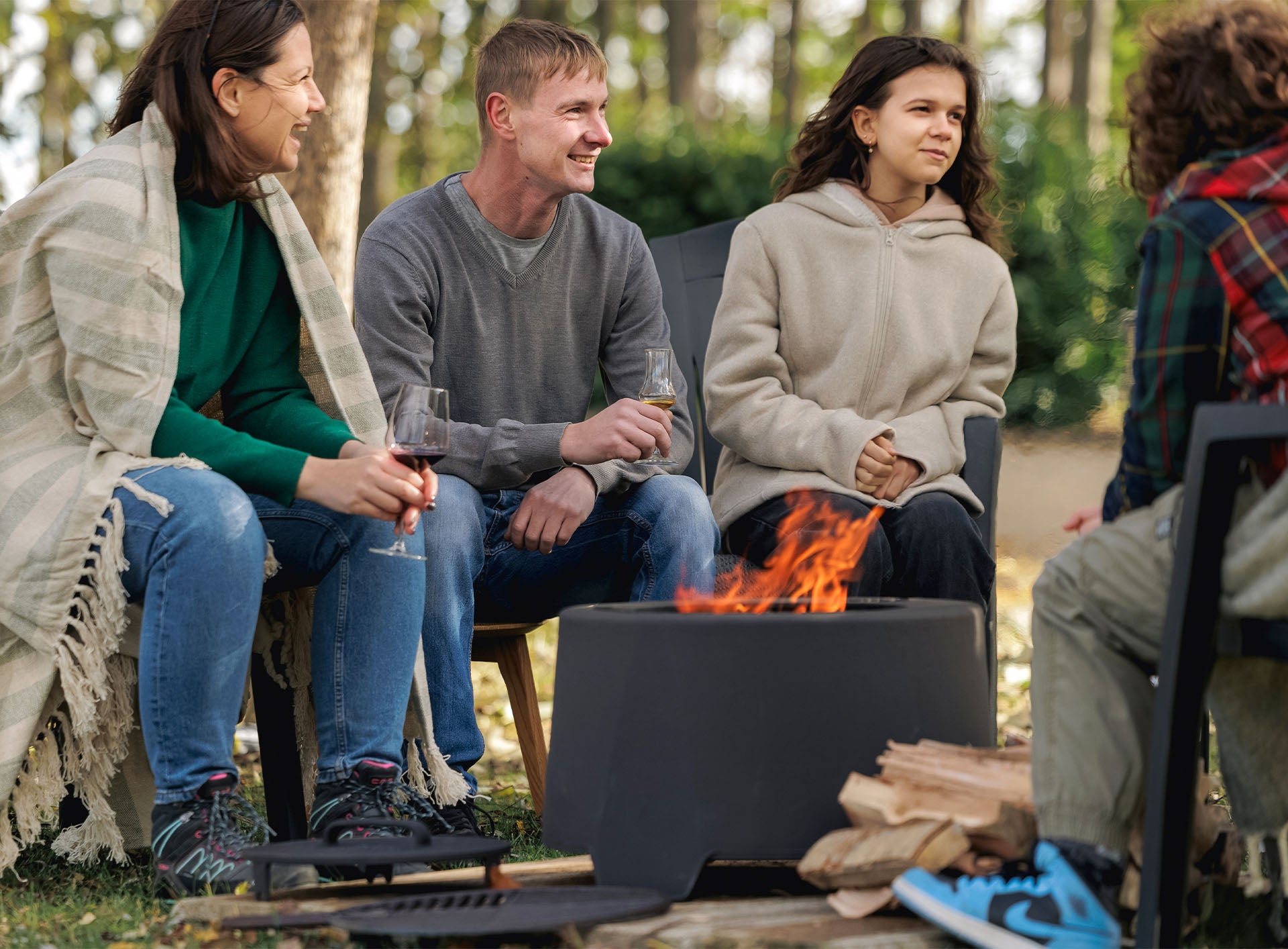 Bezdūmu kamīns Flyfire  56/33/56 cm melns - N1 Home