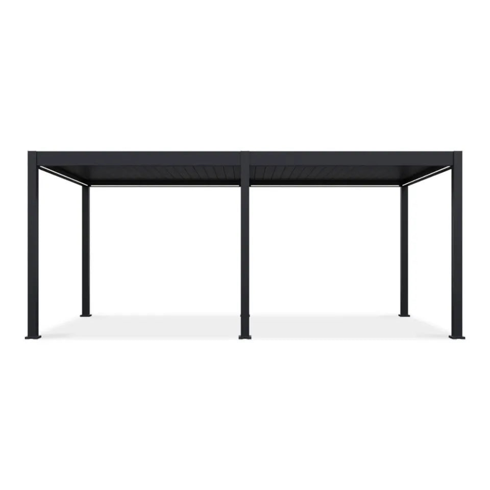 Bioklimatiskā terases pergola Elija AUTOMATIC 3x6 ar LED apgaismojumu 600/309/255 cm antracīts - N1 Home