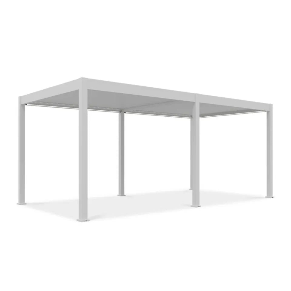 Bioklimatiskā terases pergola Elija AUTOMATIC 3x6 ar LED apgaismojumu 600/309/255 cm balts - N1 Home
