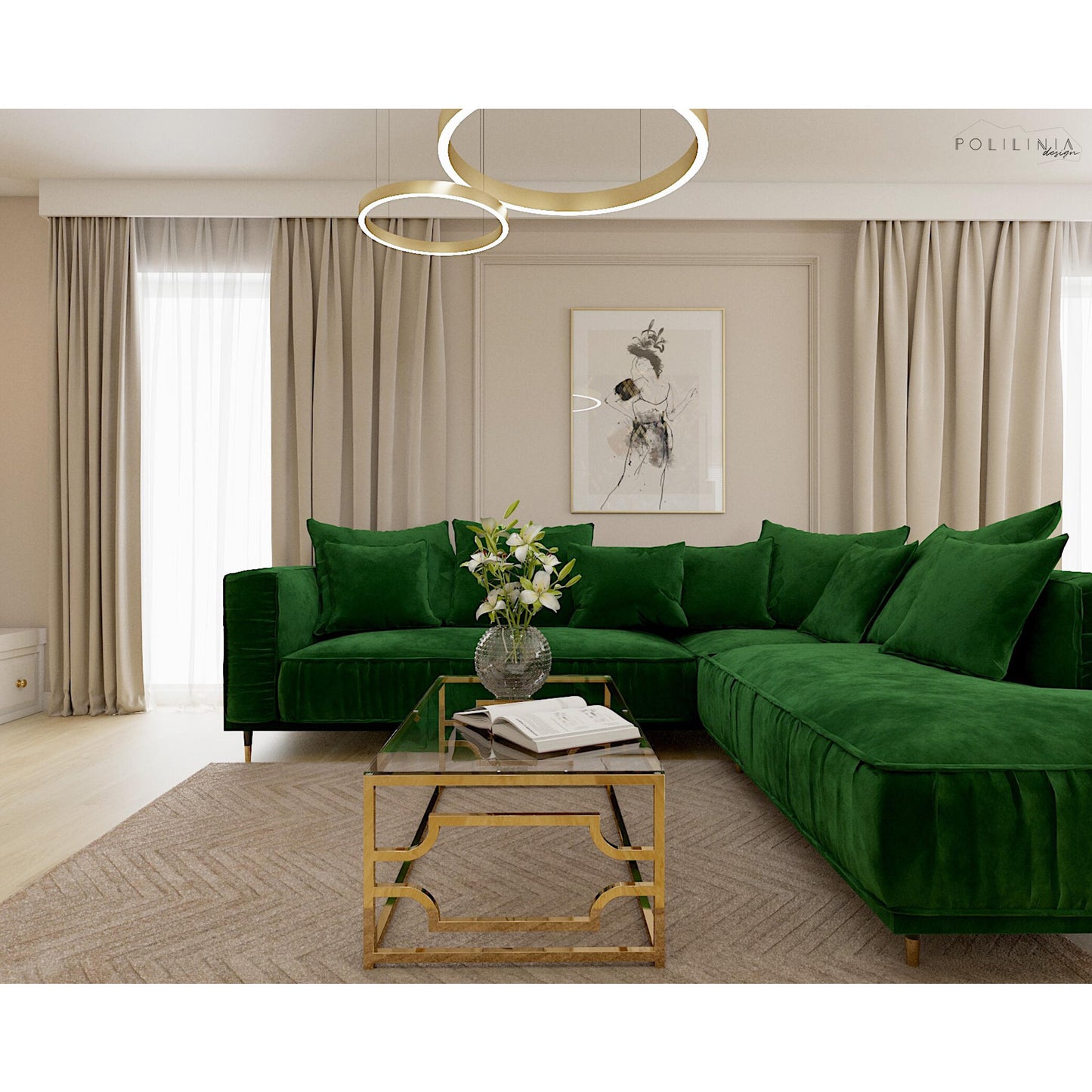 Dīvāns Bellissa Corners Befame Set 2 250/295/104 cm sinepes