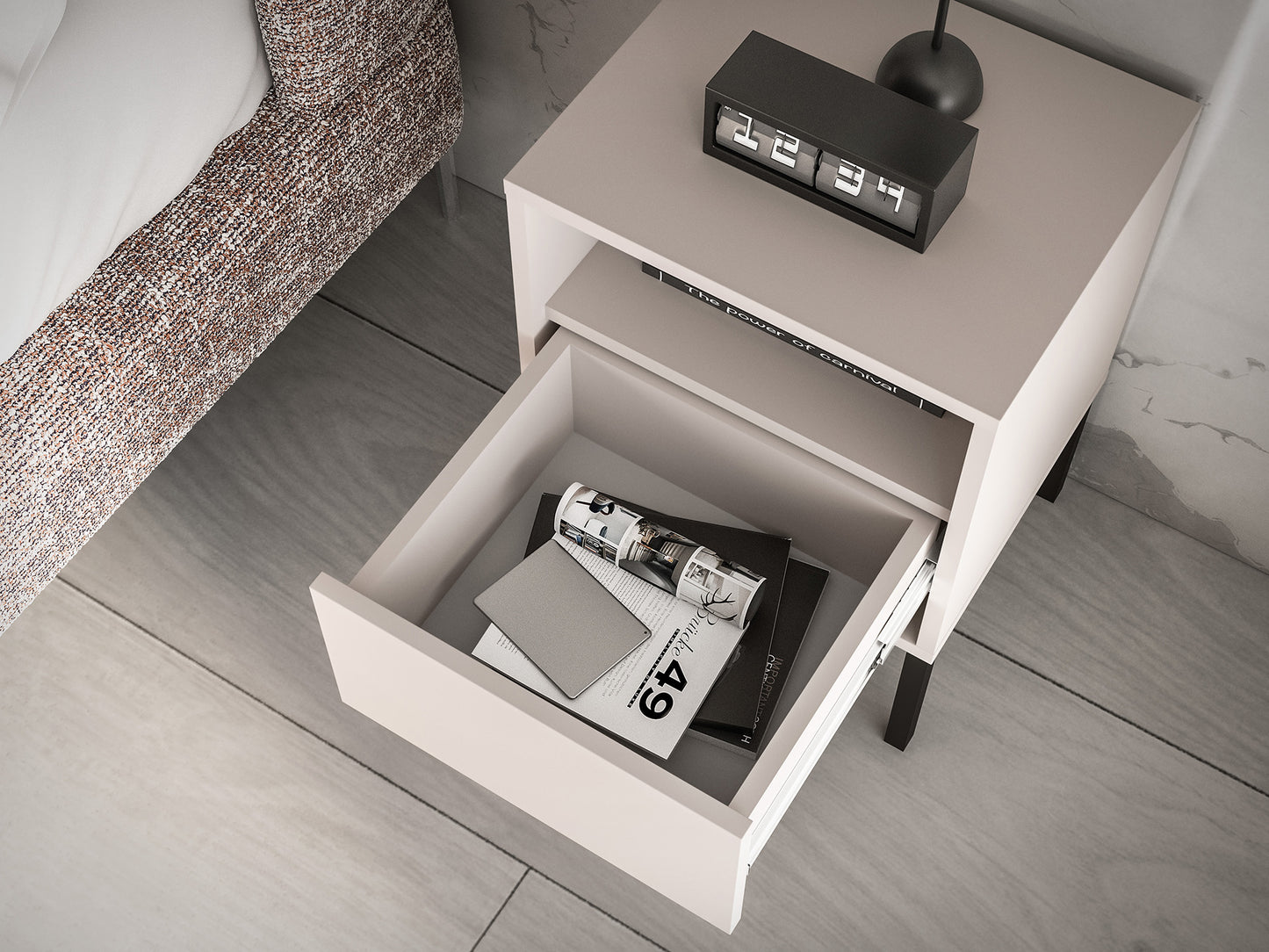 Naktsskapis Baree 40/53/34 cm kašmirs - N1 Home