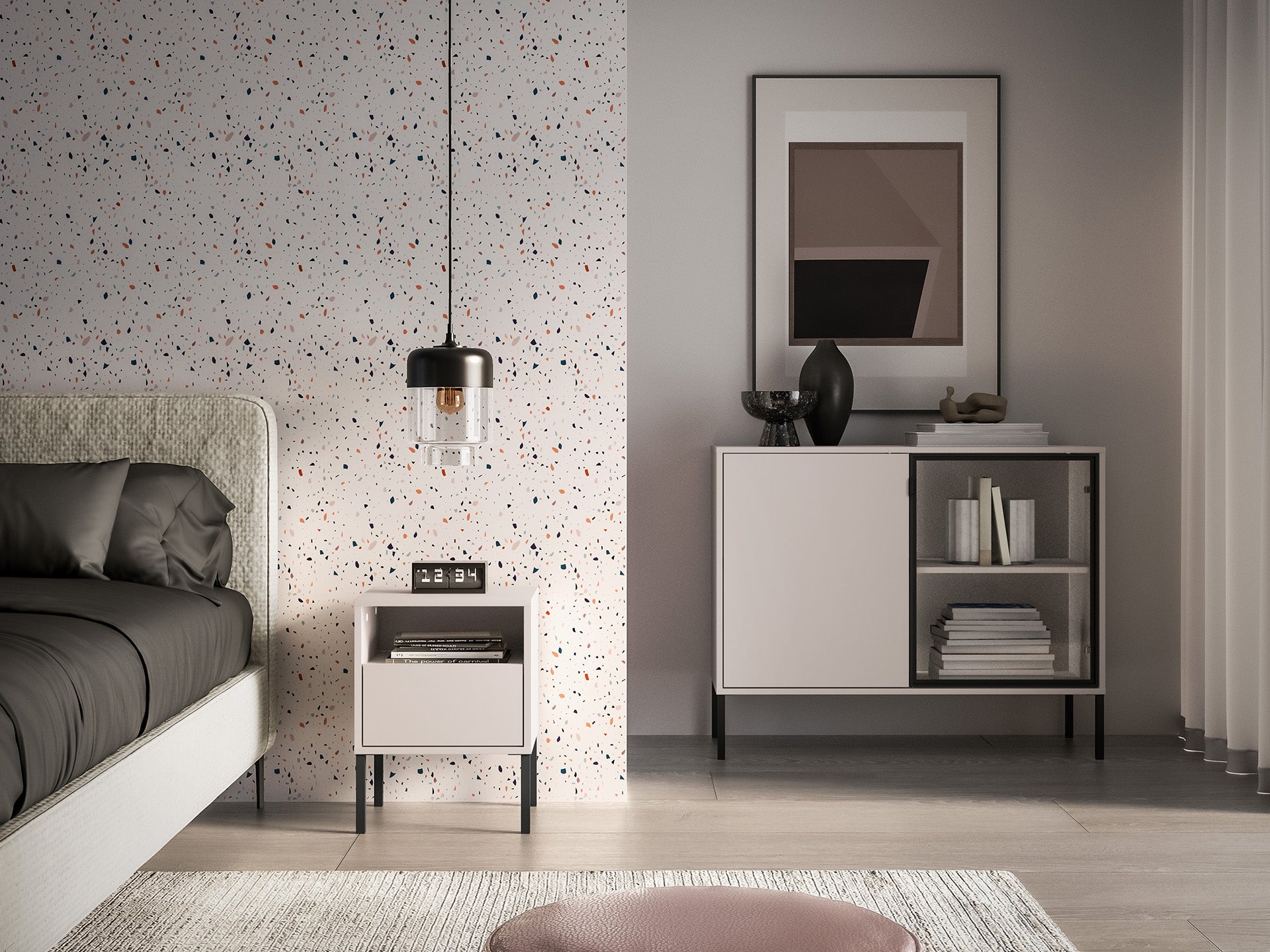 Naktsskapis Baree 40/53/34 cm kašmirs - N1 Home