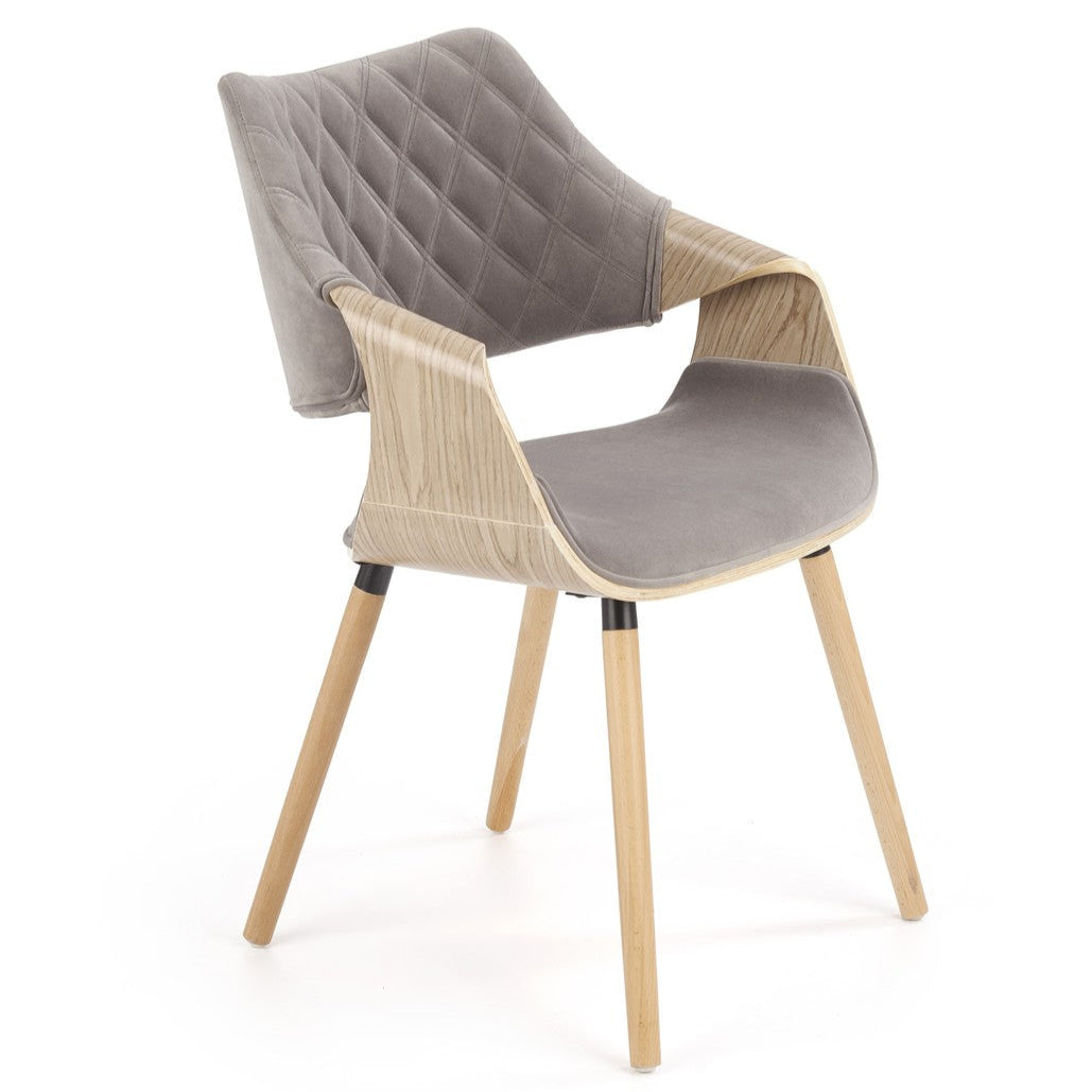 Krēsls Gora 56/55/77/47 cm gaišais ozols/pelēks - N1 Home