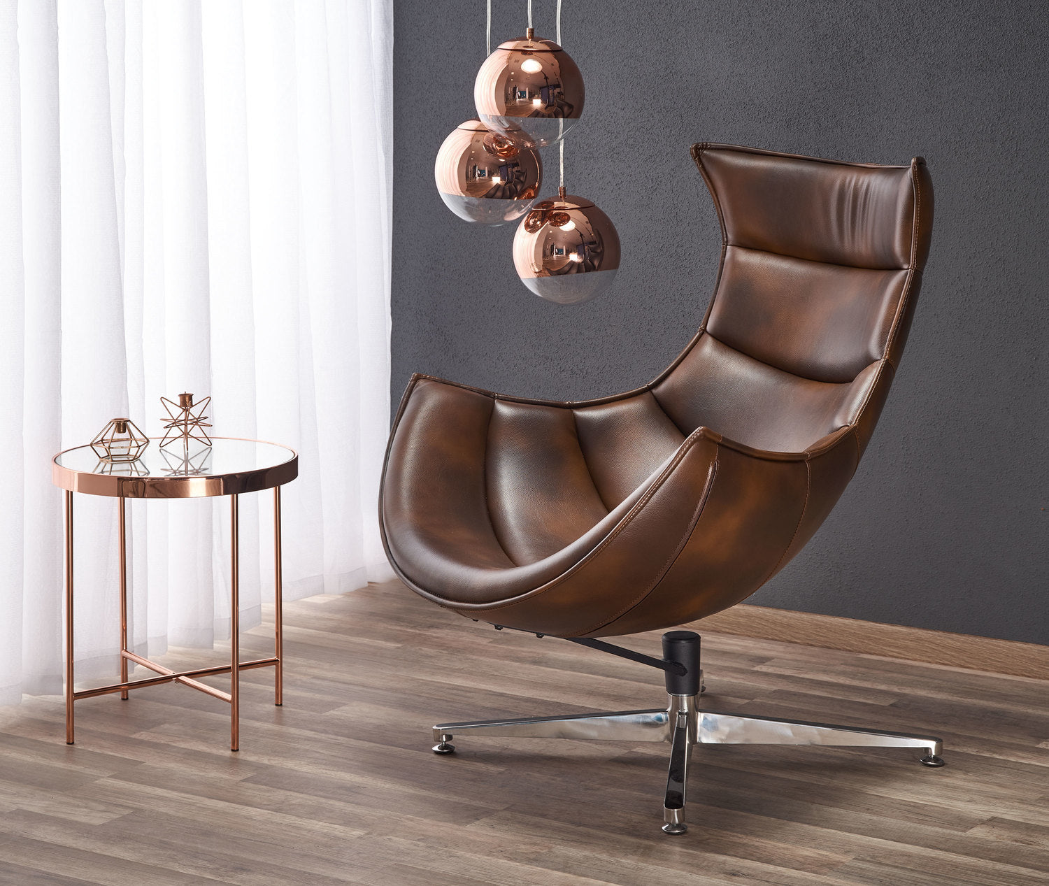 Krēsls Luxi 86/84/96/36 cm brūns - N1 Home