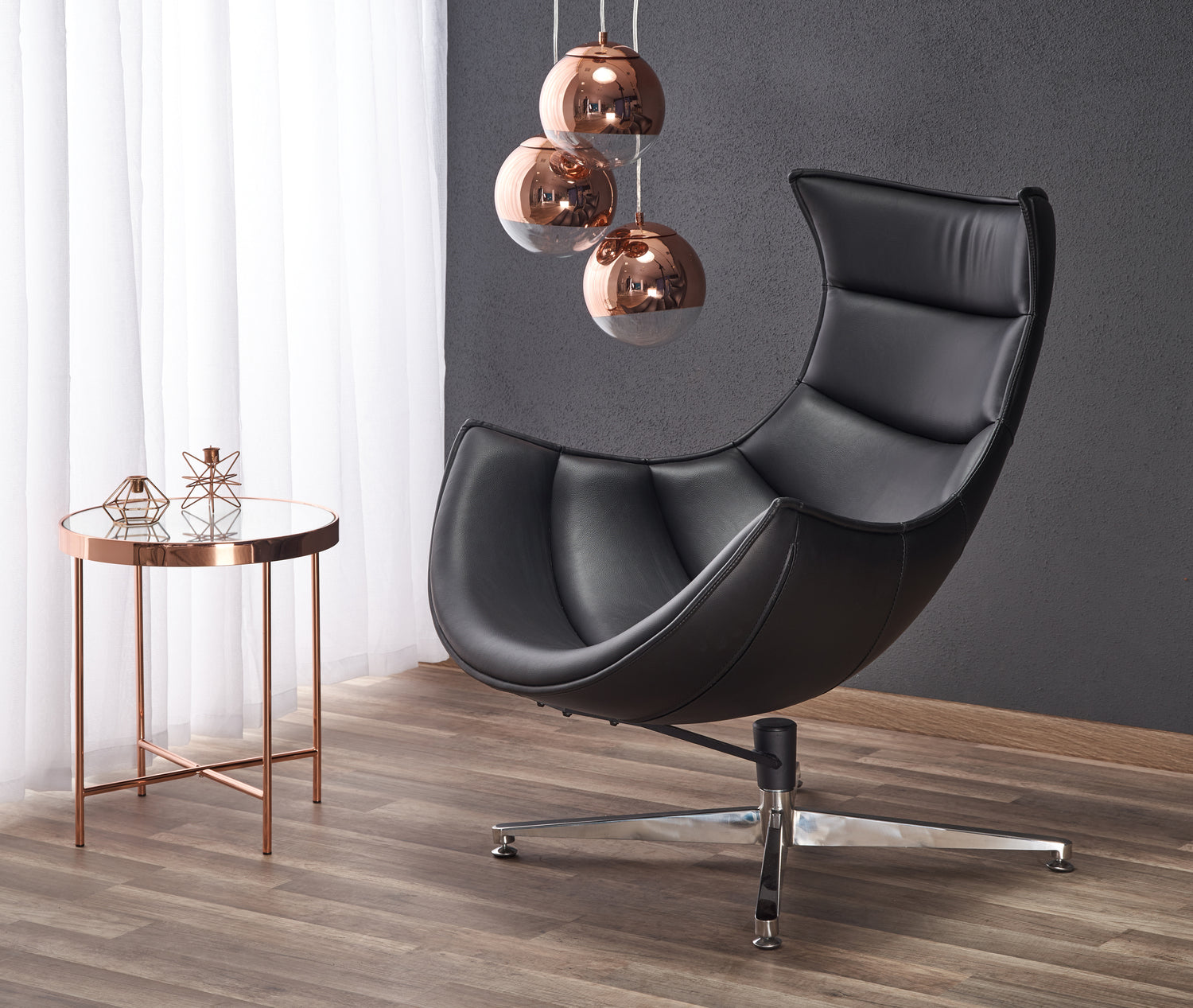 Krēsls Luxi 86/84/96/36 cm melns - N1 Home