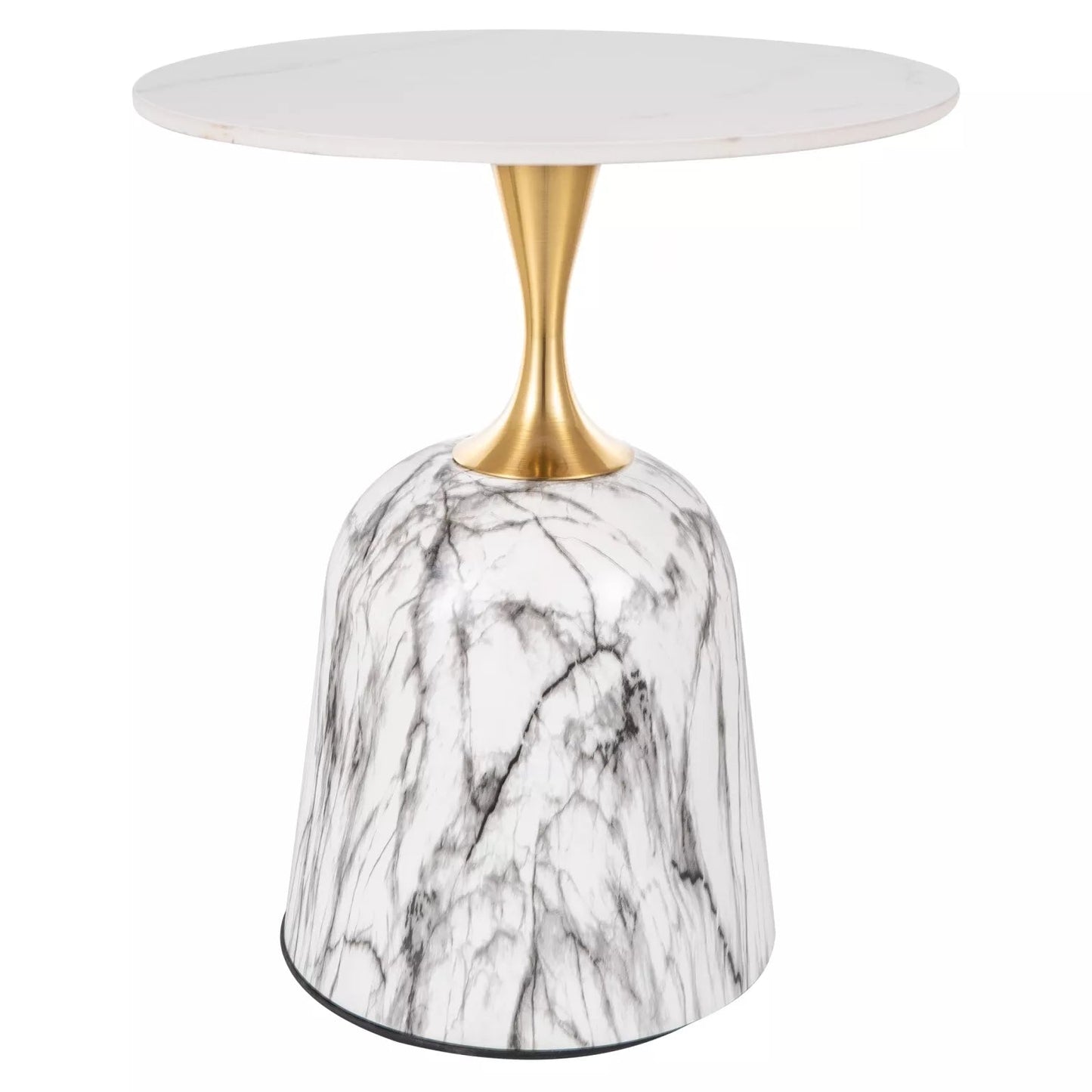 Kafijas galds Fami 59/50 cm balts/zelts - N1 Home