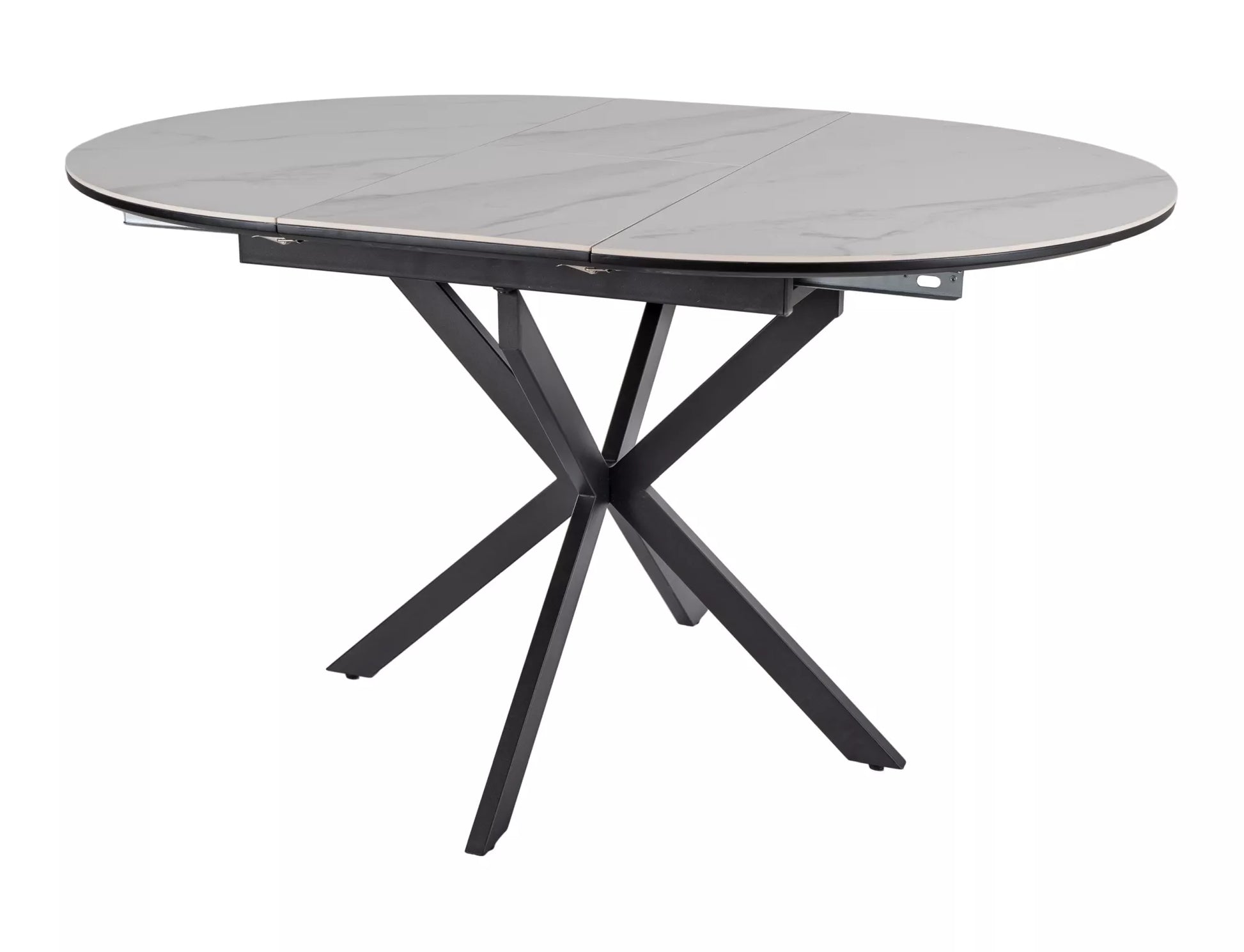 Galds Gast 100-135/100/75 cm matēts balts / matēts melns - N1 Home