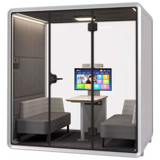 Akustika mierigs kabīne Cubo XL 234/220/153 cm balts/pelēks - N1 Home