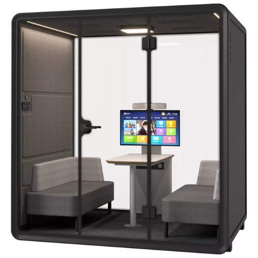 Akustika mierigs kabīne Cubo XL 234/220/153 cm melns/pelēks - N1 Home