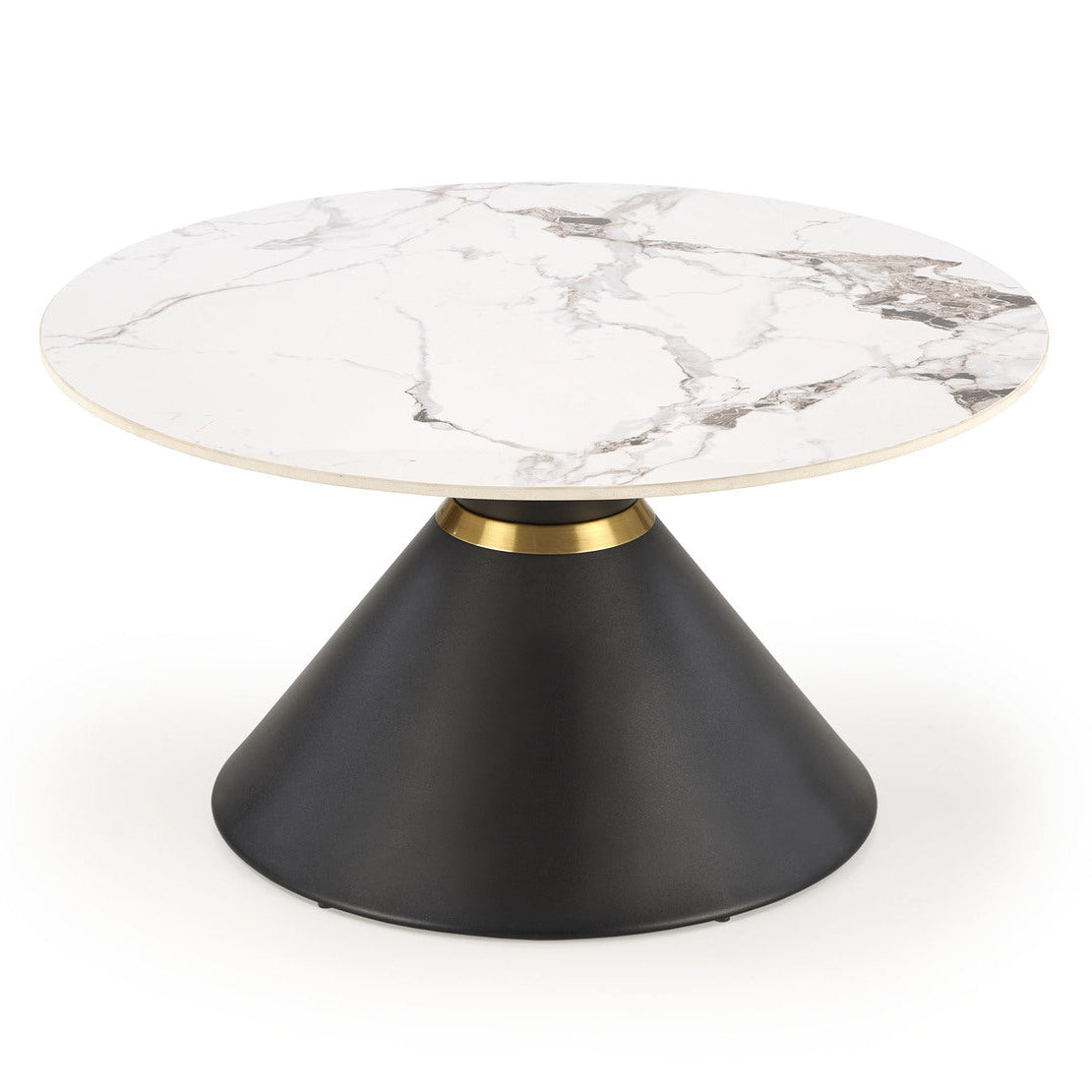 Kafijas galdiņš Gora 80/42 cm balts marmors/melns - N1 Home