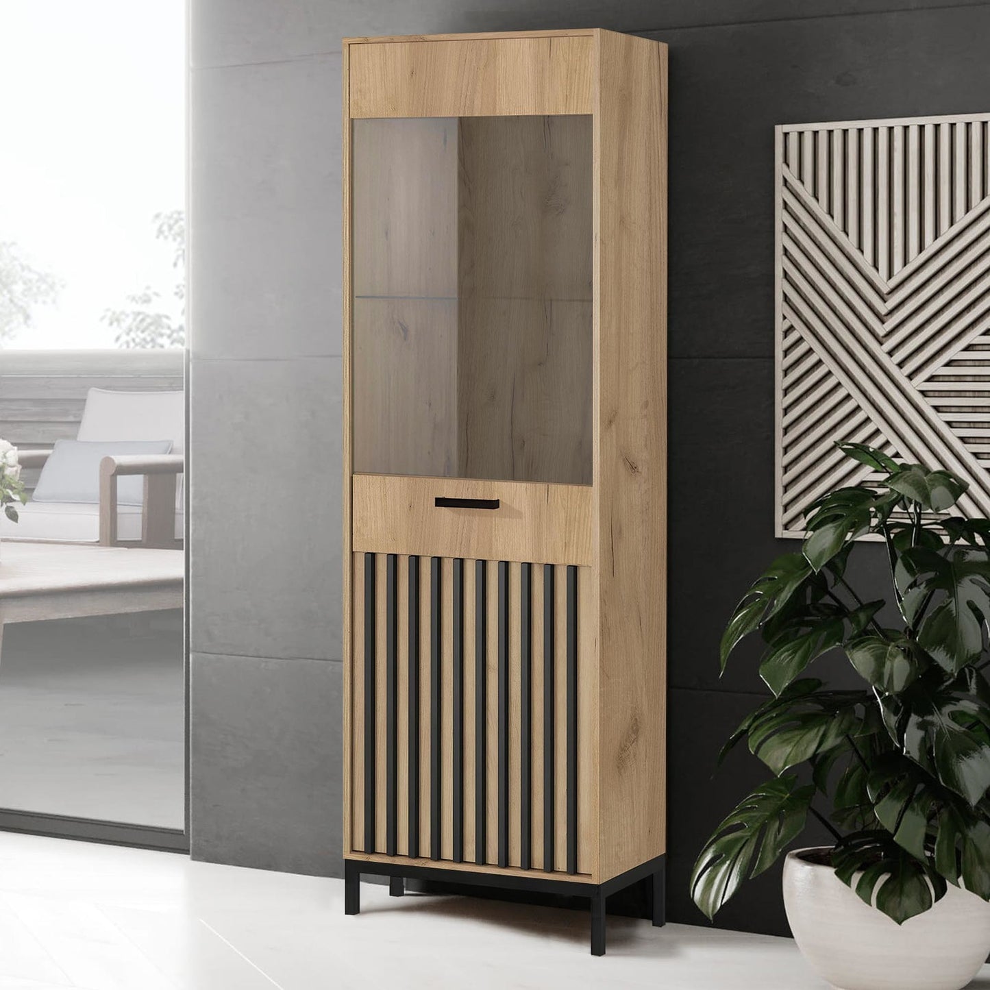 Vitrīnas skapis Lemi 54/40/191 cm - N1 Home