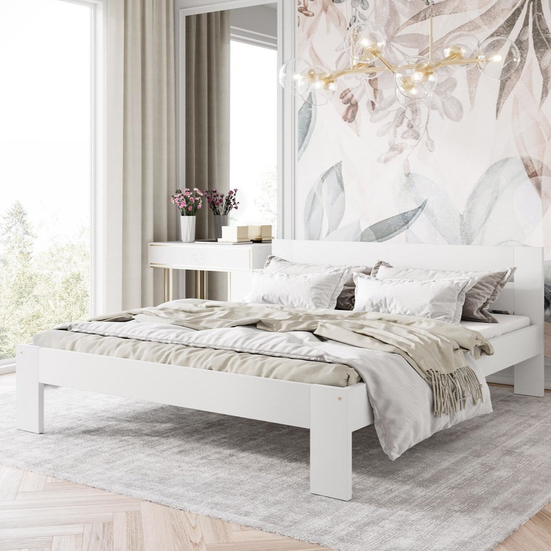 Gulta Mati 98/205/87 cm; 168/205/87 cm balts - N1 Home