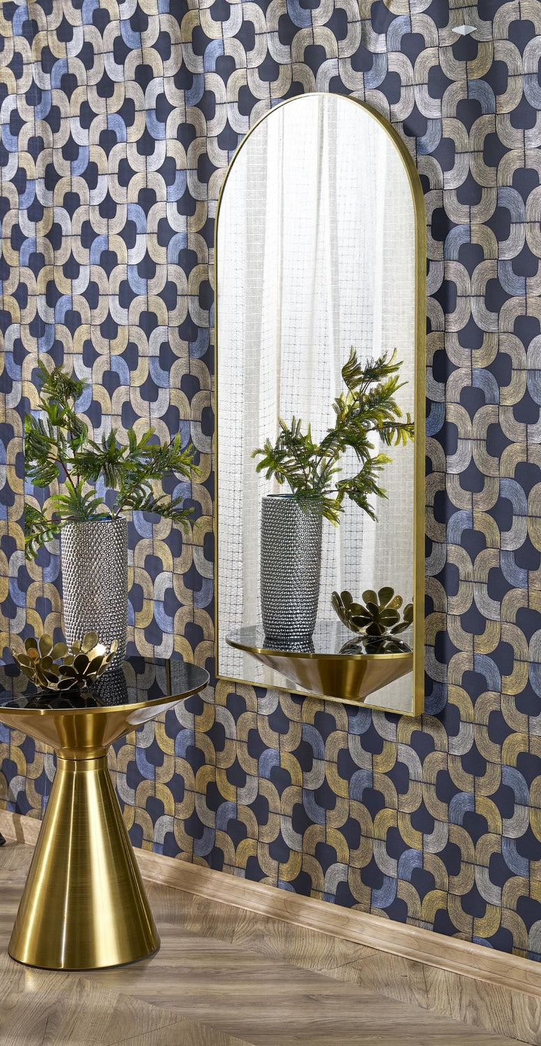 Spogulis Curi 120/60/3,7 cm zelts - N1 Home