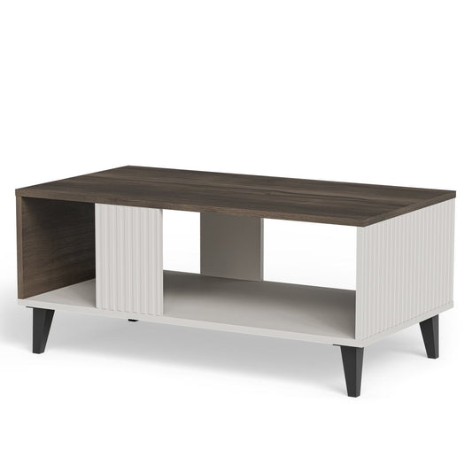 Kafijas galdiņš Berlin 92/50/40 cm kašmirs/ valrieksts