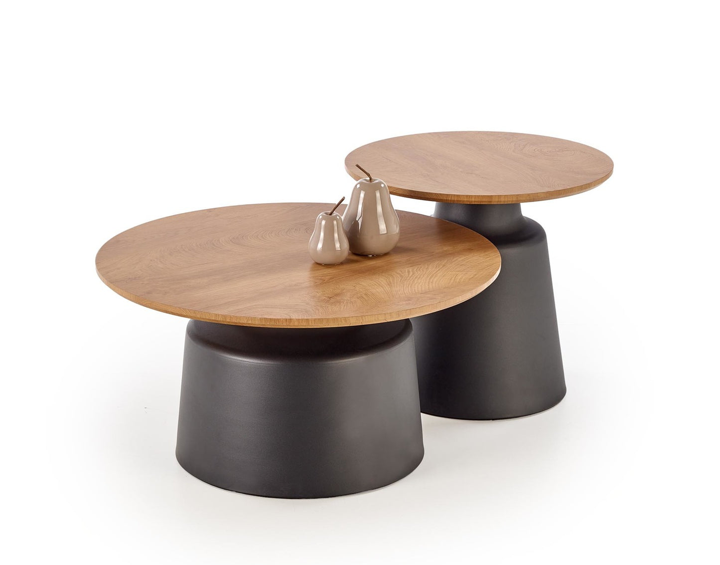 Kafijas galds(2) Malo 70/36 un 50/45 cm dabīgs/melns - N1 Home