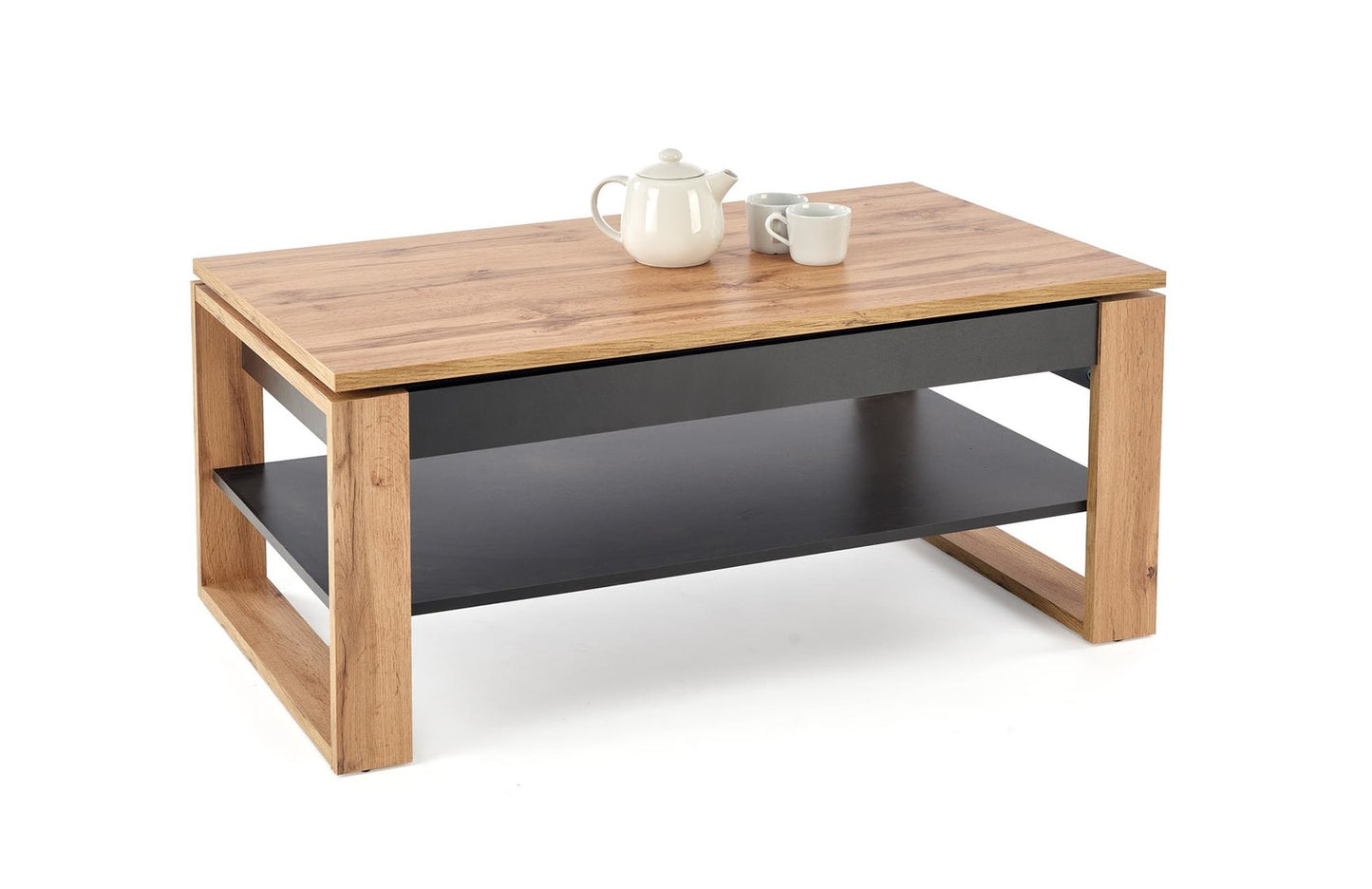 Kafijas galds Bets 114/65-92/50-72 cm amatnieku ozols/melns - N1 Home