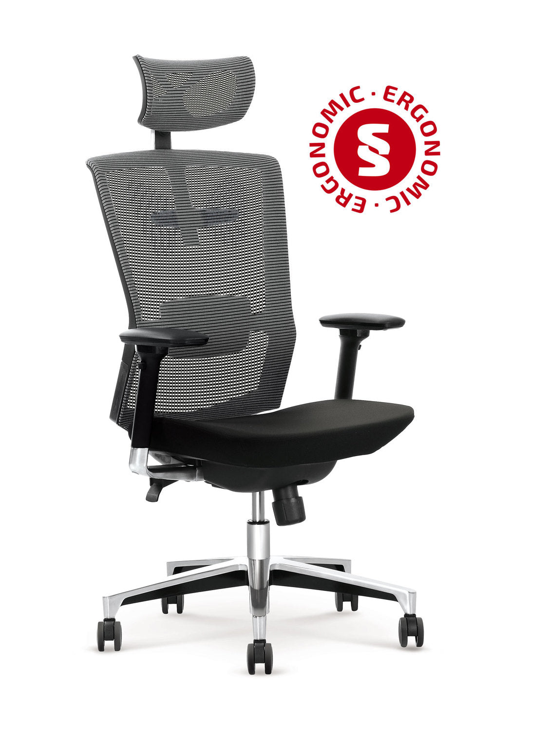 Krēsls Amb 64/63/128 -138/45-55 cm melns/pelēks - N1 Home