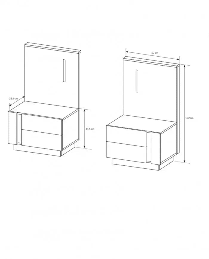 Naktsskapītis Arci (2) 60/102/46 cm antracīts/ozols - N1 Home