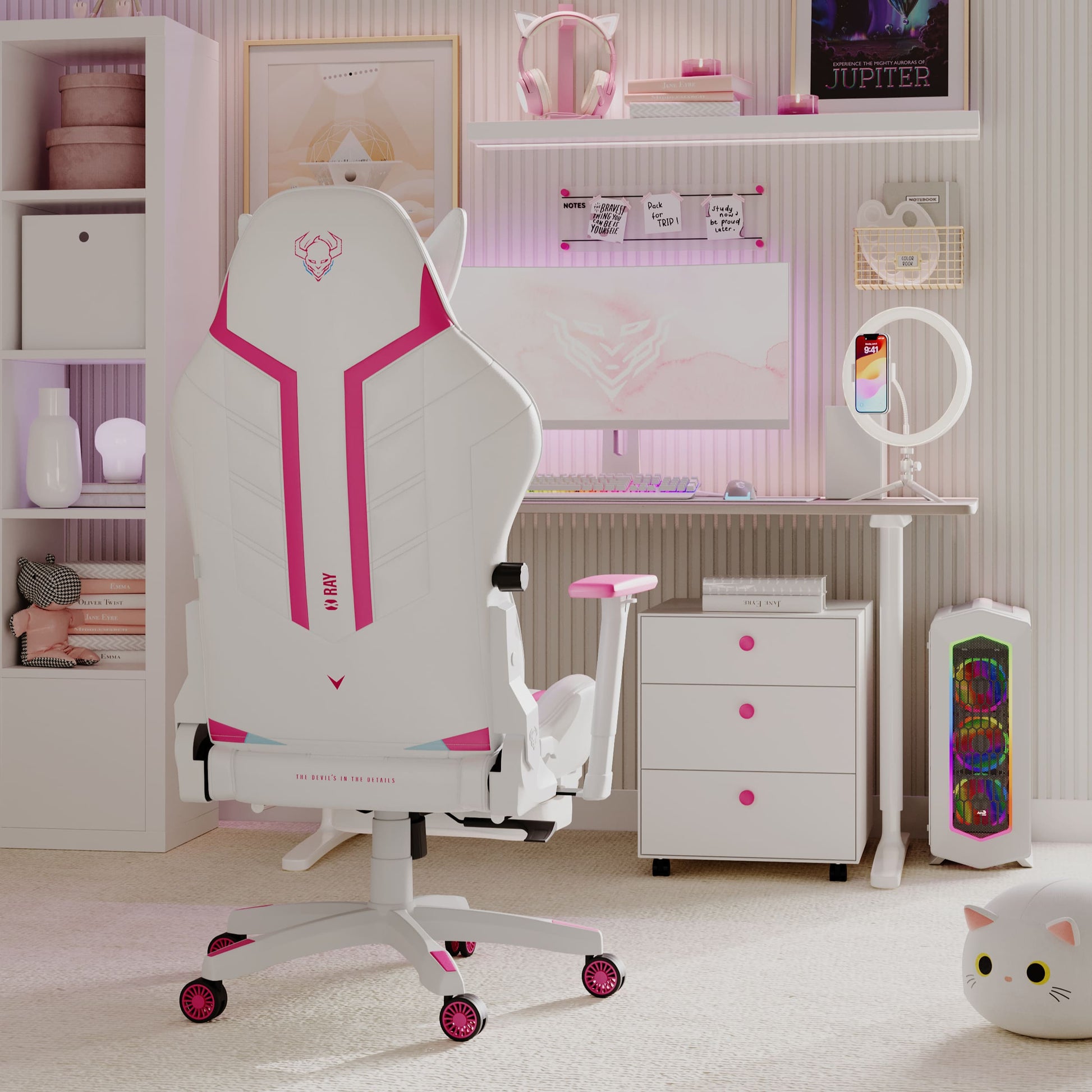 Krēsls X - Ra 125 - 135/68/57 rozā/balts - N1 Home