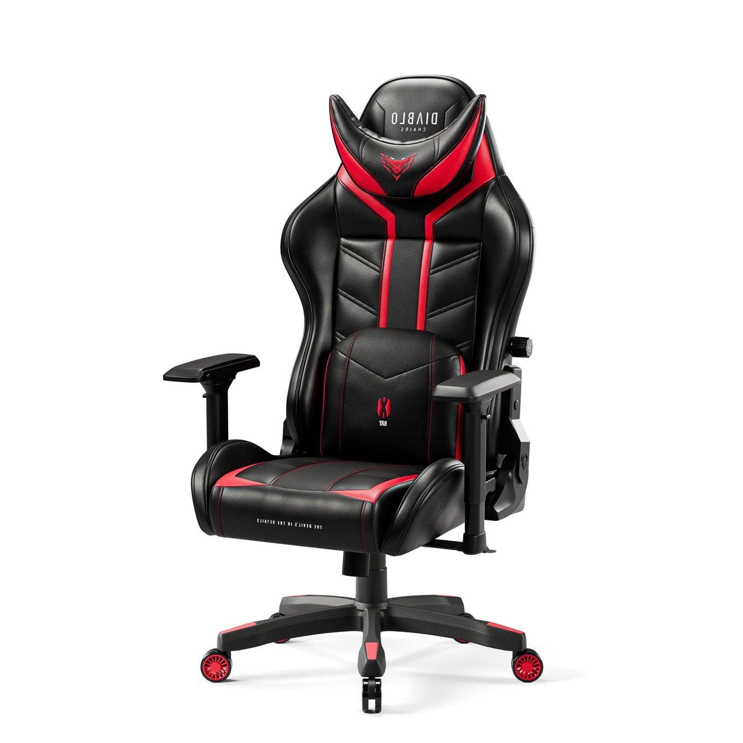 Krēsls X - Ra 125 - 135/68/57; 135 - 145/ 73/63 cm melns/sarkans - N1 Home