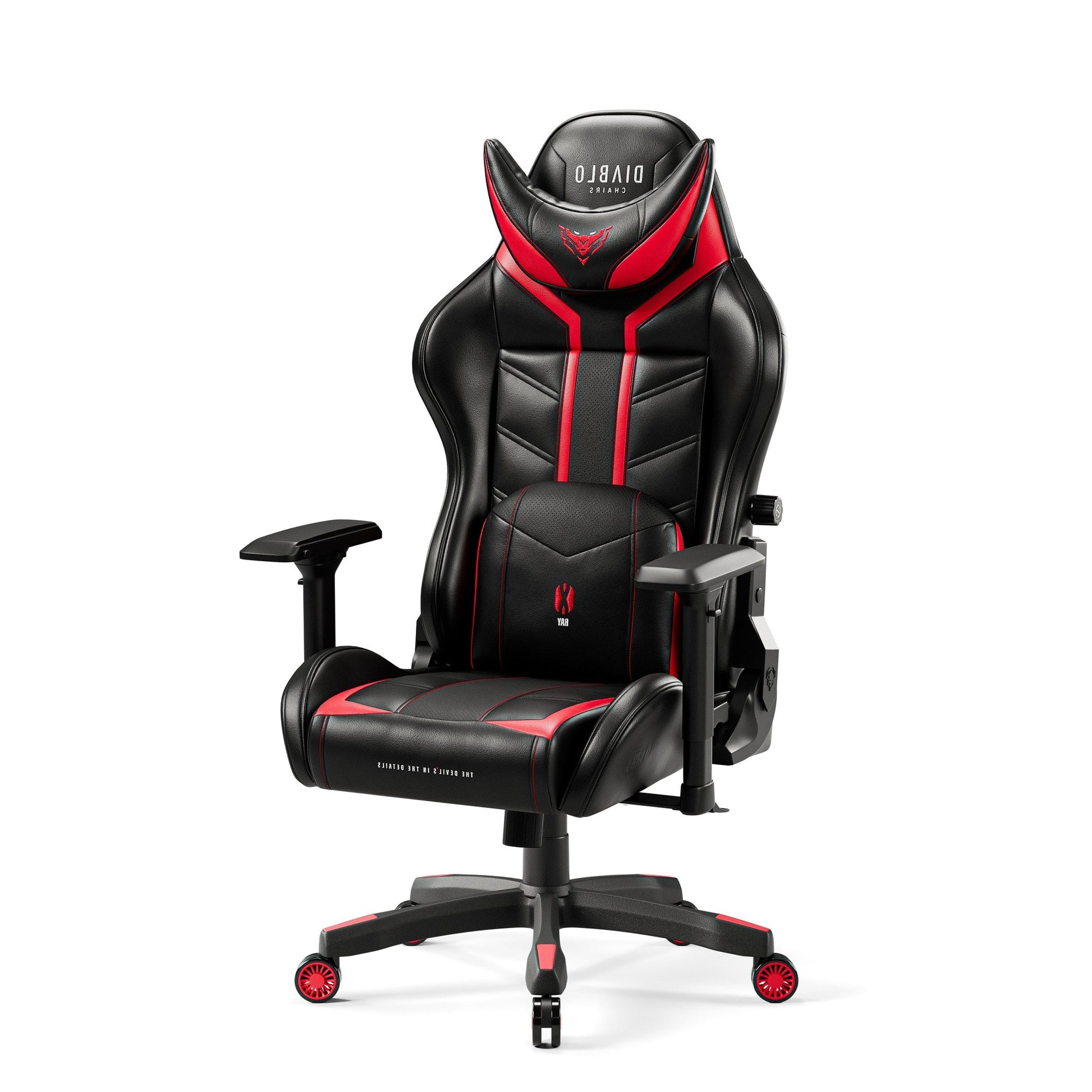 Krēsls X - Ra 125 - 135/68/57; 135 - 145/ 73/63 cm melns/sarkans - N1 Home