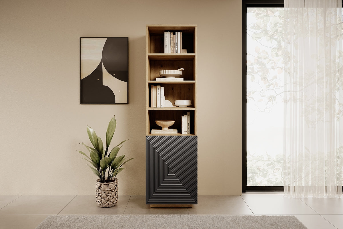 Skapis OSLO 180/43/50 dabīgs/pelēks - N1 Home