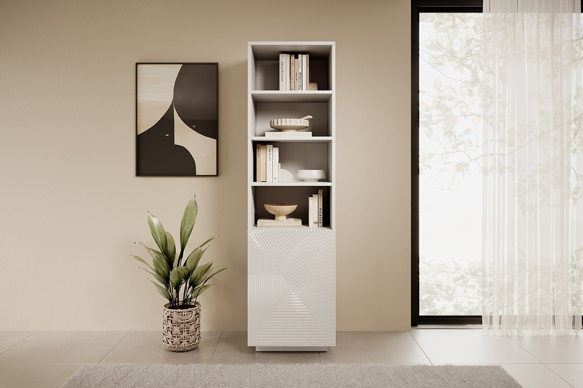 Skapis OSLO 180/43/50 balts spīdums - N1 Home