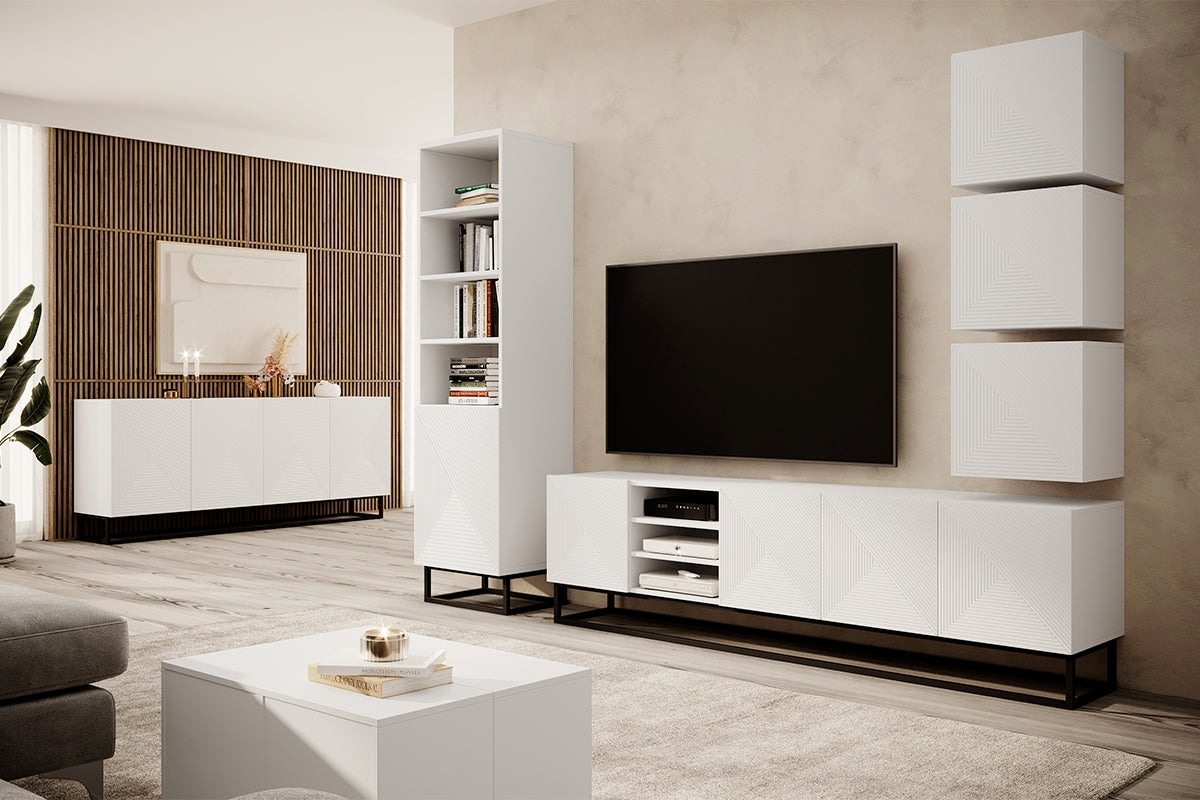 Skapis OSLO uz metāla kājām 190/43/50 matāts balts - N1 Home