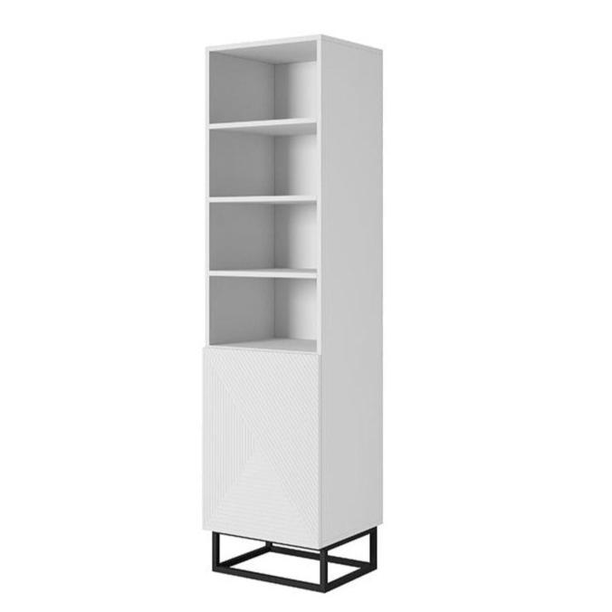 Skapis OSLO uz metāla kājām 190/43/50 matāts balts - N1 Home