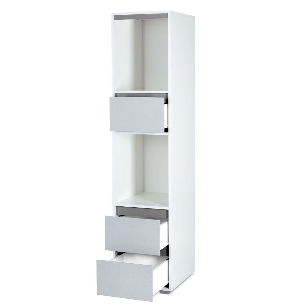 Grāmatu skapis BALU 42/183 /50 cm balts/pelēks - N1 Home