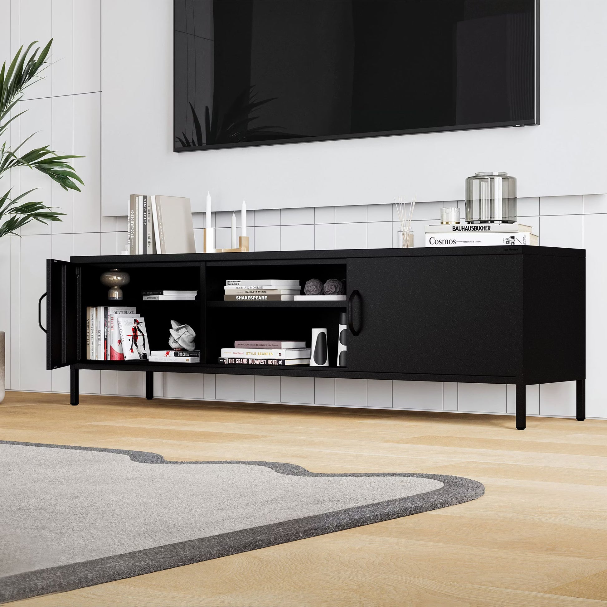 TV skapis/kumode Rosars 170/40/50 cm melns - N1 Home