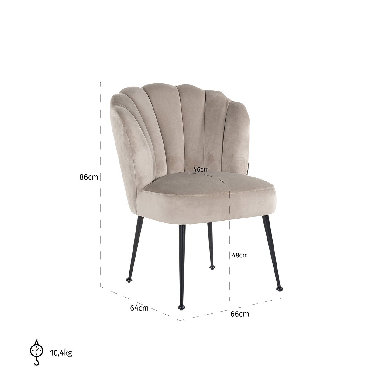 Krēsls Pippa Richmond Interiors 86/66/64 cm Quartz Khaki 903 - N1 Home