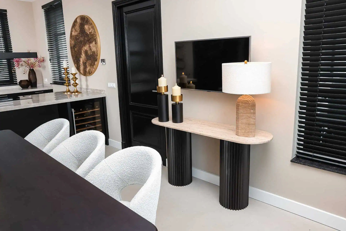 Galda lampa Richmond Interiors Nila 70/44/30,5 cm bēšs - N1 Home