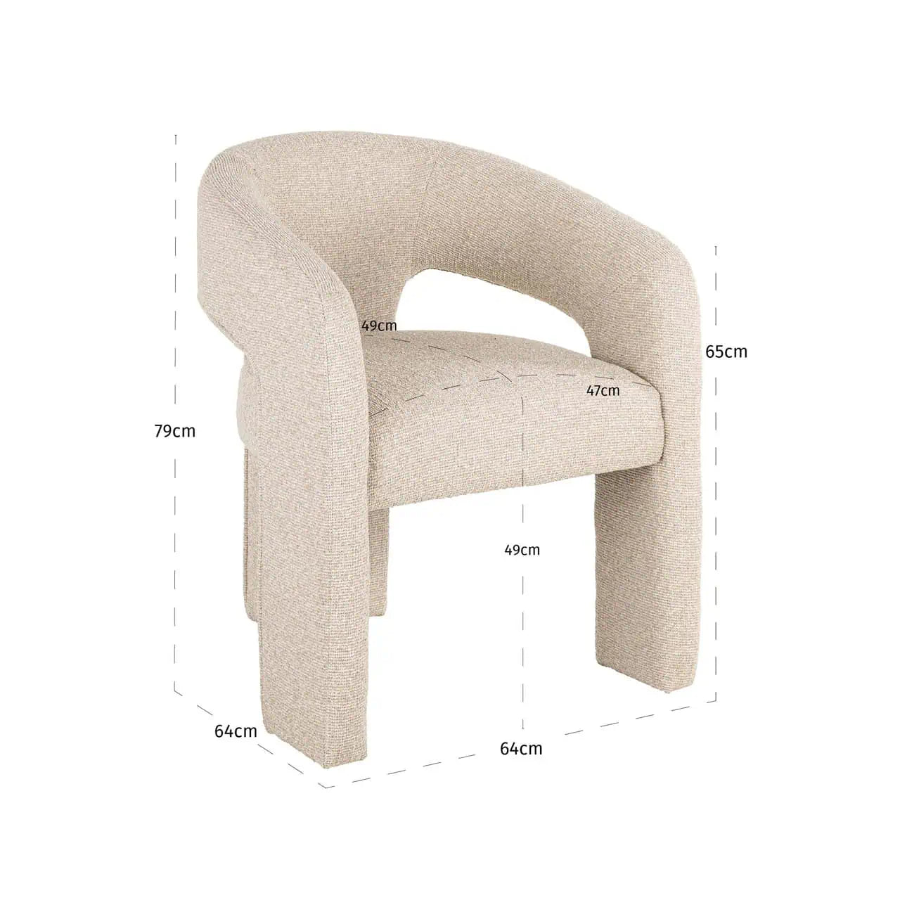 Ēdamistabas krēsls Belle Richmond Interiors 79/65/63 cm  biscotti - N1 Home