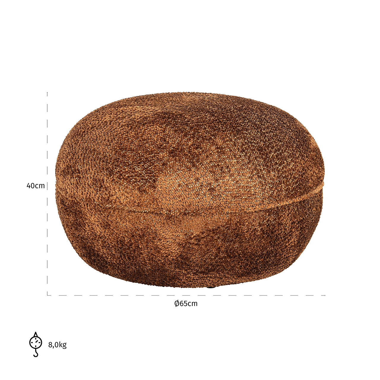 Pufs Jace Richmond Interiors 40/65/65 cm Be Lovely 603 Cinnamon - N1 Home