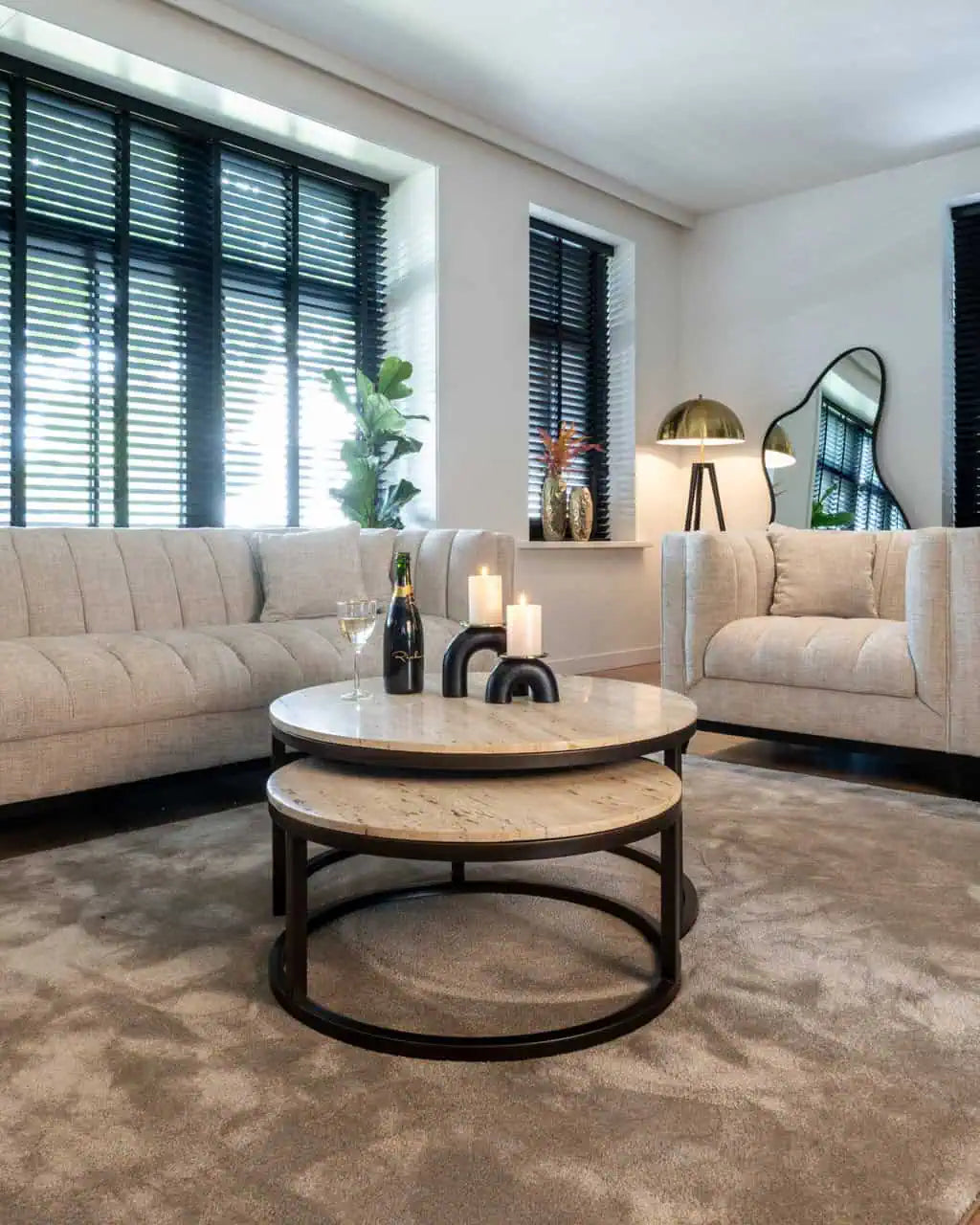 Kafijas galds Avalon bronze (Set of 2) Richmond Interiors 40/85 cm bronza - N1 Home