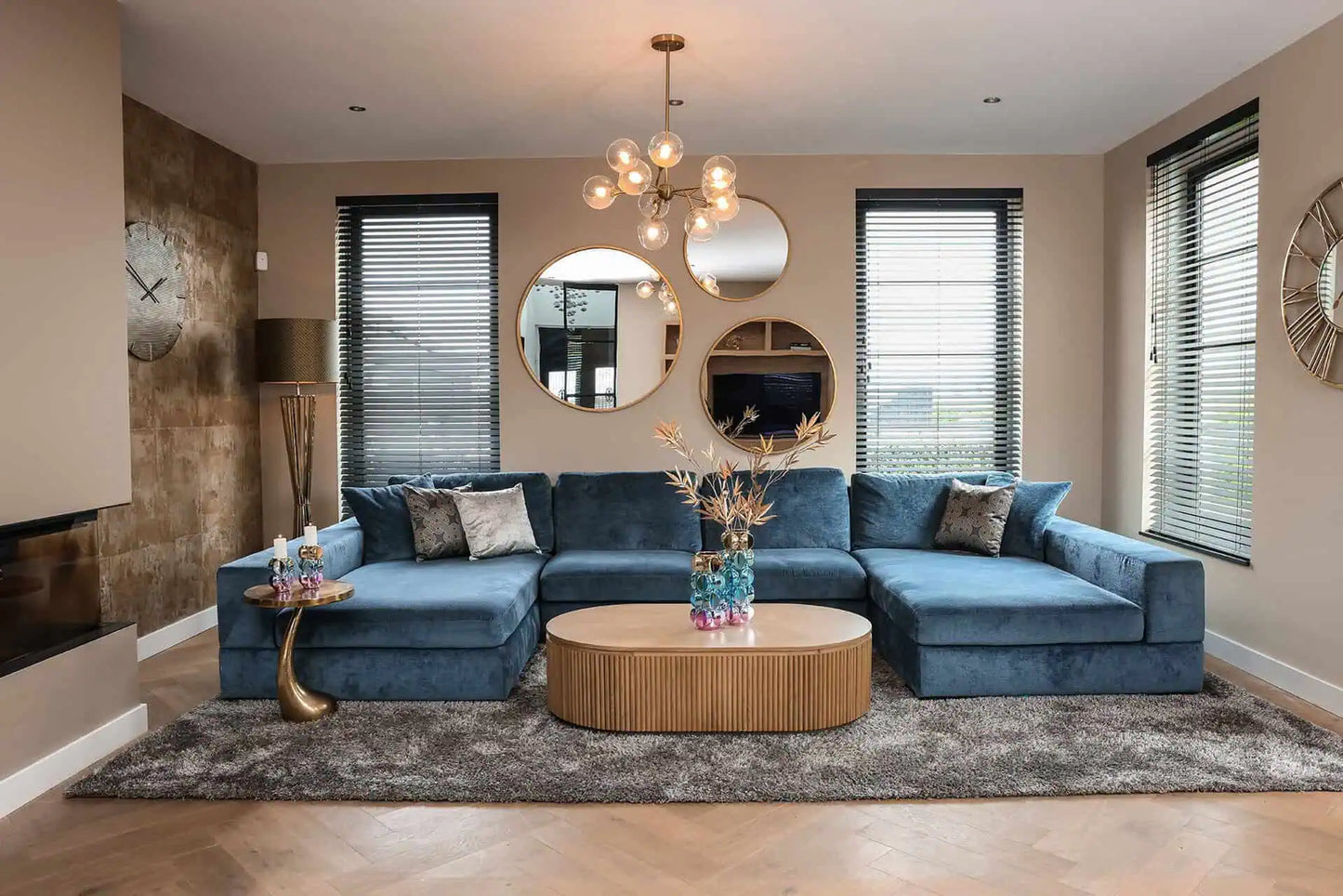 Spogulis Richmond Interiors Maevy 110/110 cm zelts - N1 Home