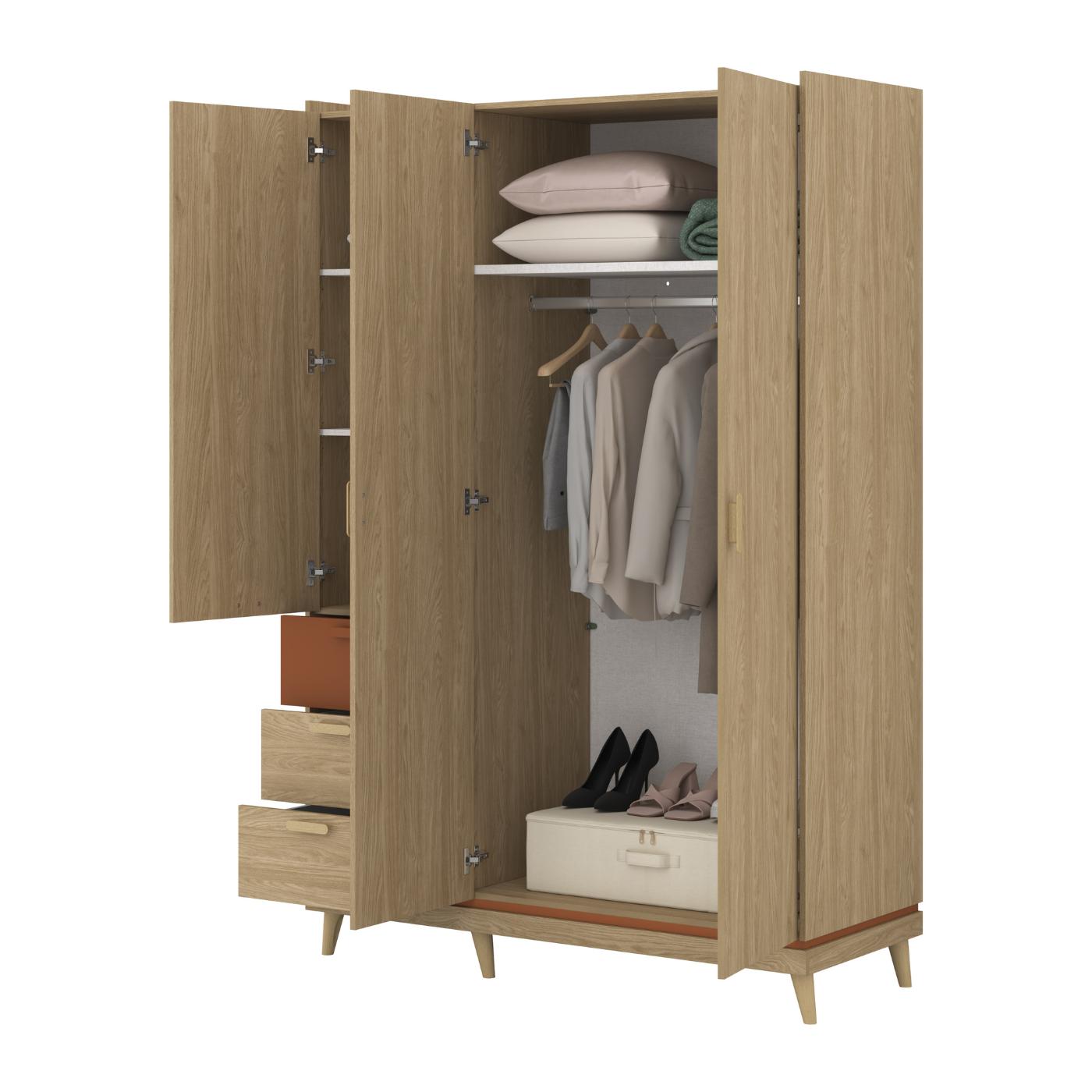 Skapis Skanija  144;190/215/57 cm ozols - N1 Home