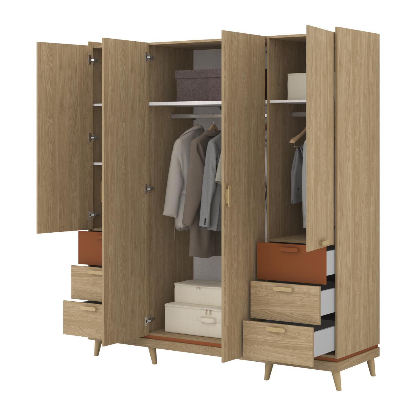 Skapis Skanija  144;190/215/57 cm ozols - N1 Home