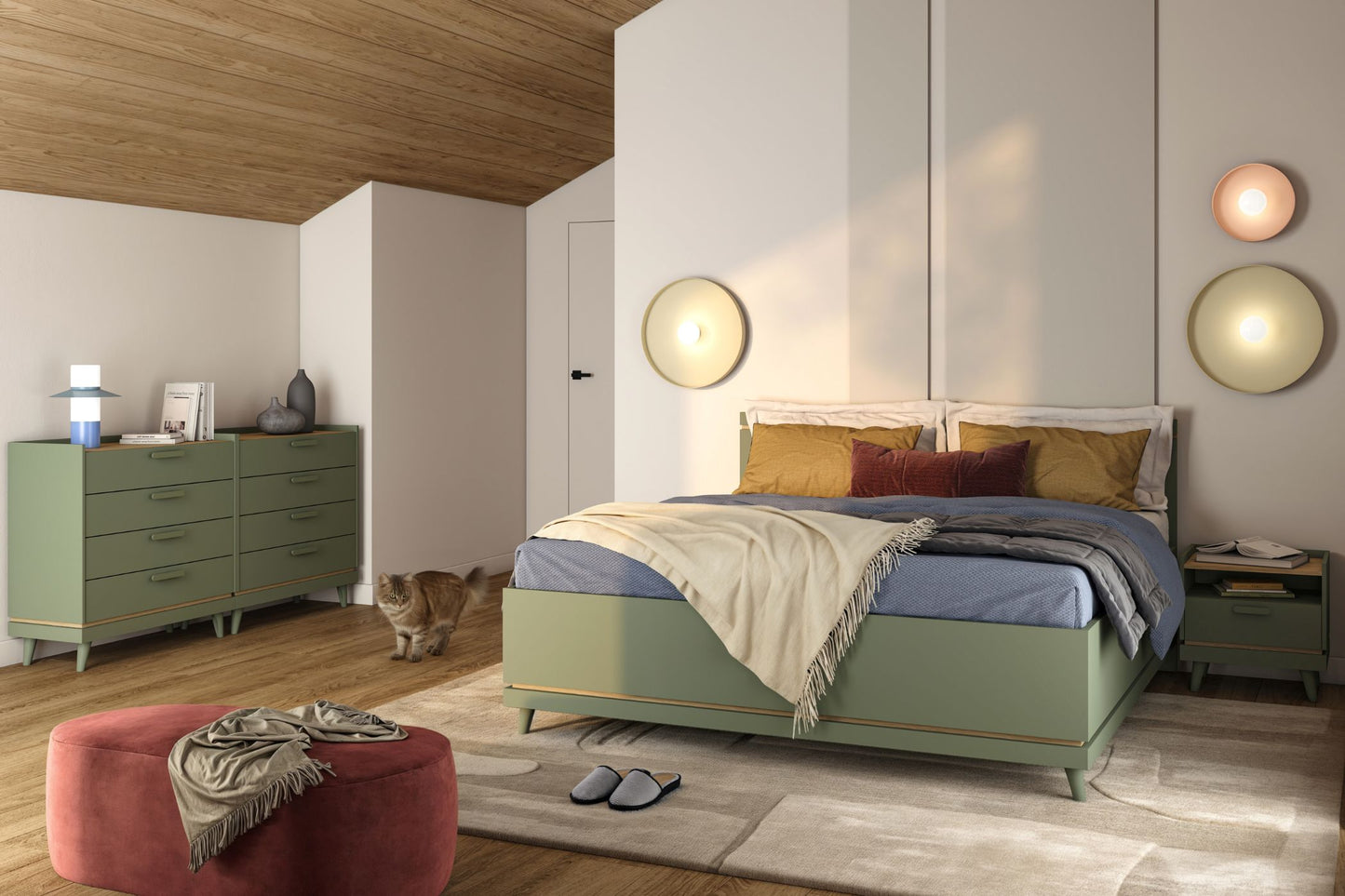 Skapis Skanija  105;165;185/100/207 cm zaļs