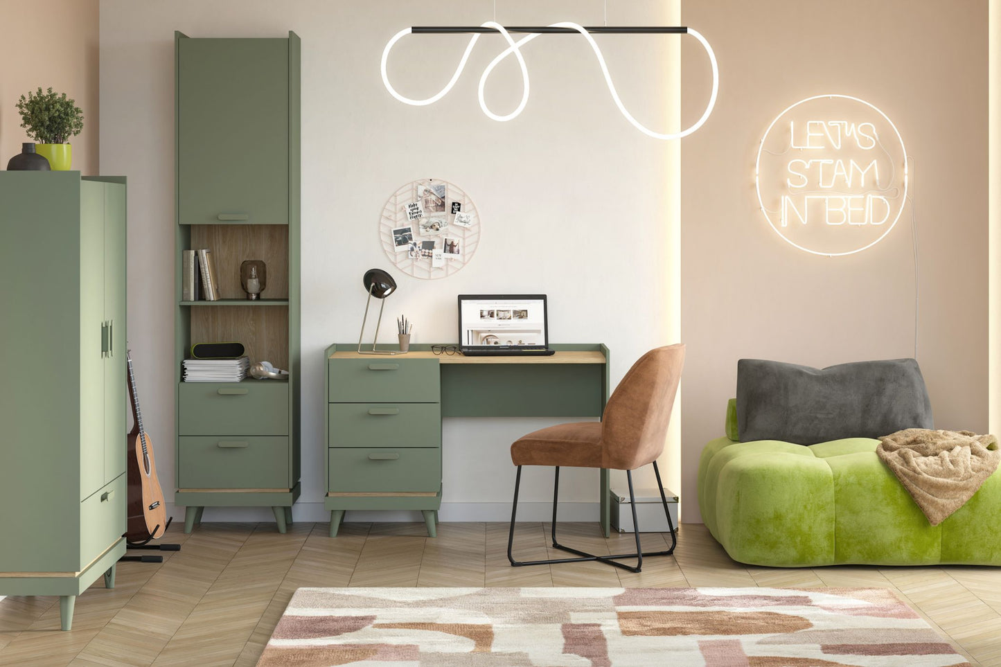 Galds Skanija 120/80/50 cm zaļs - N1 Home