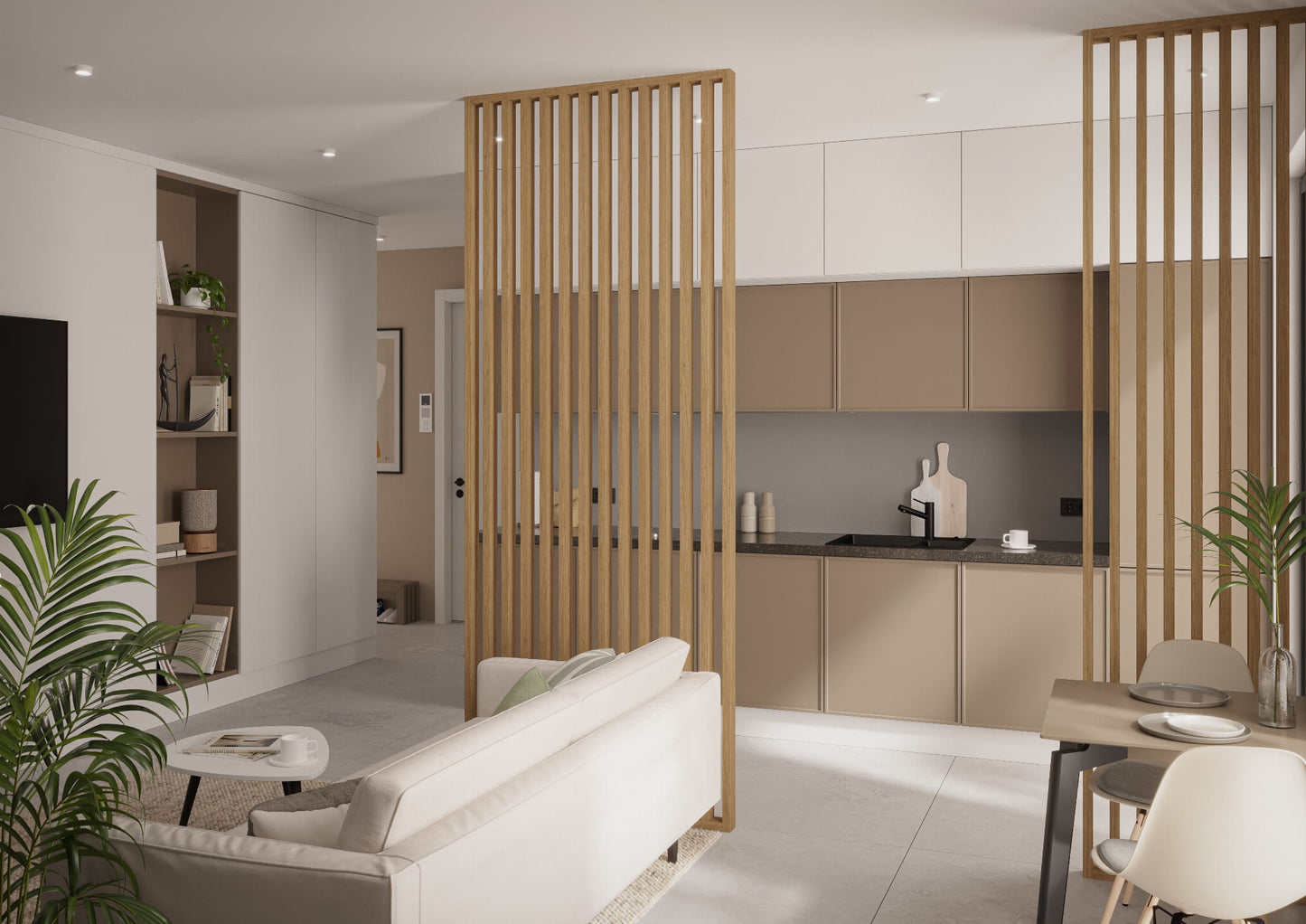 Lameļu starpsiena dabas ozols 59/99/147/203/261 cm/augstums pēc pasūtījuma - N1 Home