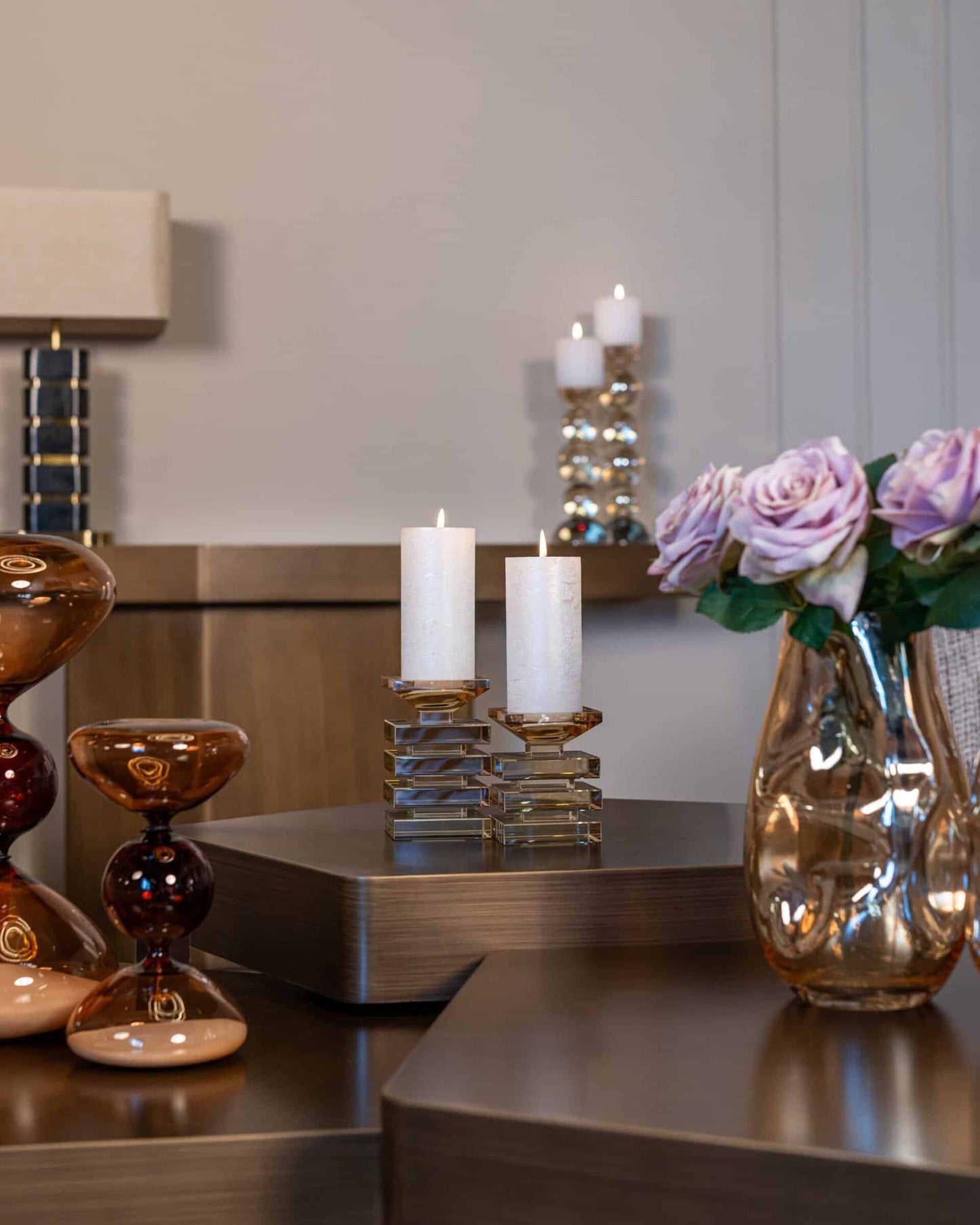 Konsole Hexa Richmond Interiors 75/150/40 cm brushed gold