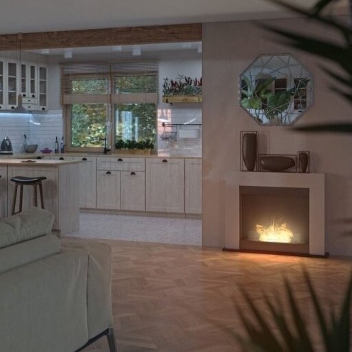 Biokamīns Ports 2 110/87/22 cm balts - N1 Home