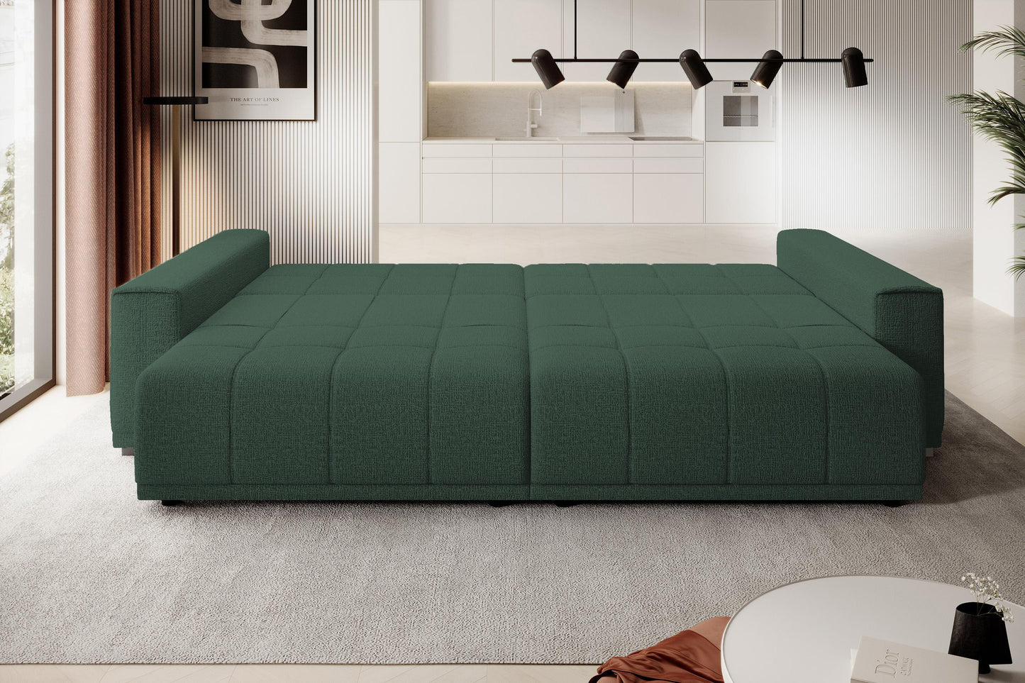 Dīvāns Mots 278/83/130 cm tumši zaļš - N1 Home